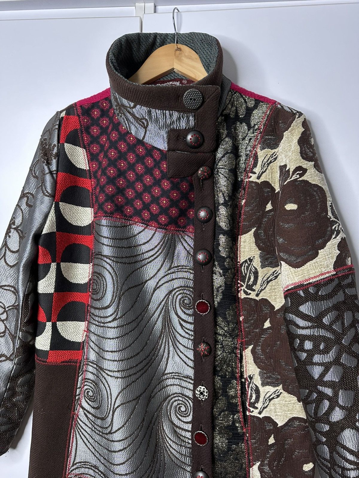 Desigual Desigual Avan Garde Japan Style Patchwork Geisha Coat Size L / US 10 / IT 46 - 6 Thumbnail