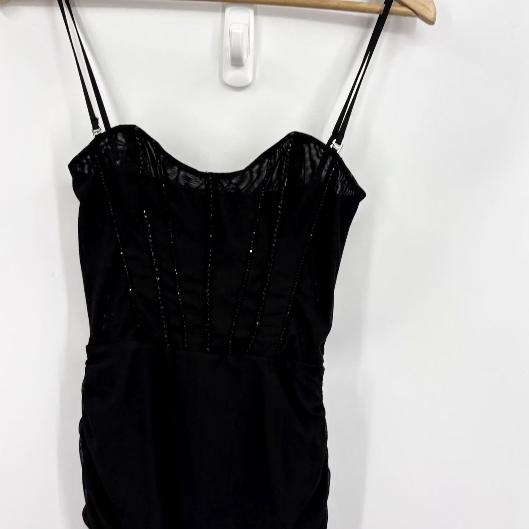 Vintage Oh Polly Corset Slip Dress 4 Drape Fairy Grunge Rhinestone Whimsigoth Asymmetric Dress Size S / US 4 / IT 40 - 5 Thumbnail