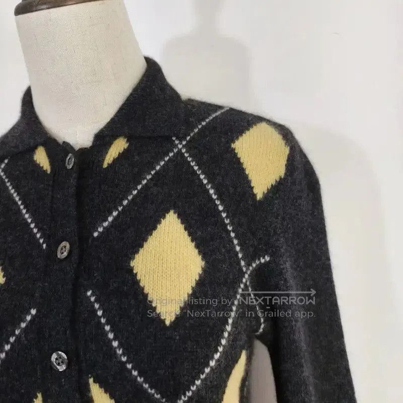 Burberry Burberry Gray Wool Check Long Sleeve Cardigan. Size M / US 6-8 / IT 42-44 - 2 Thumbnail
