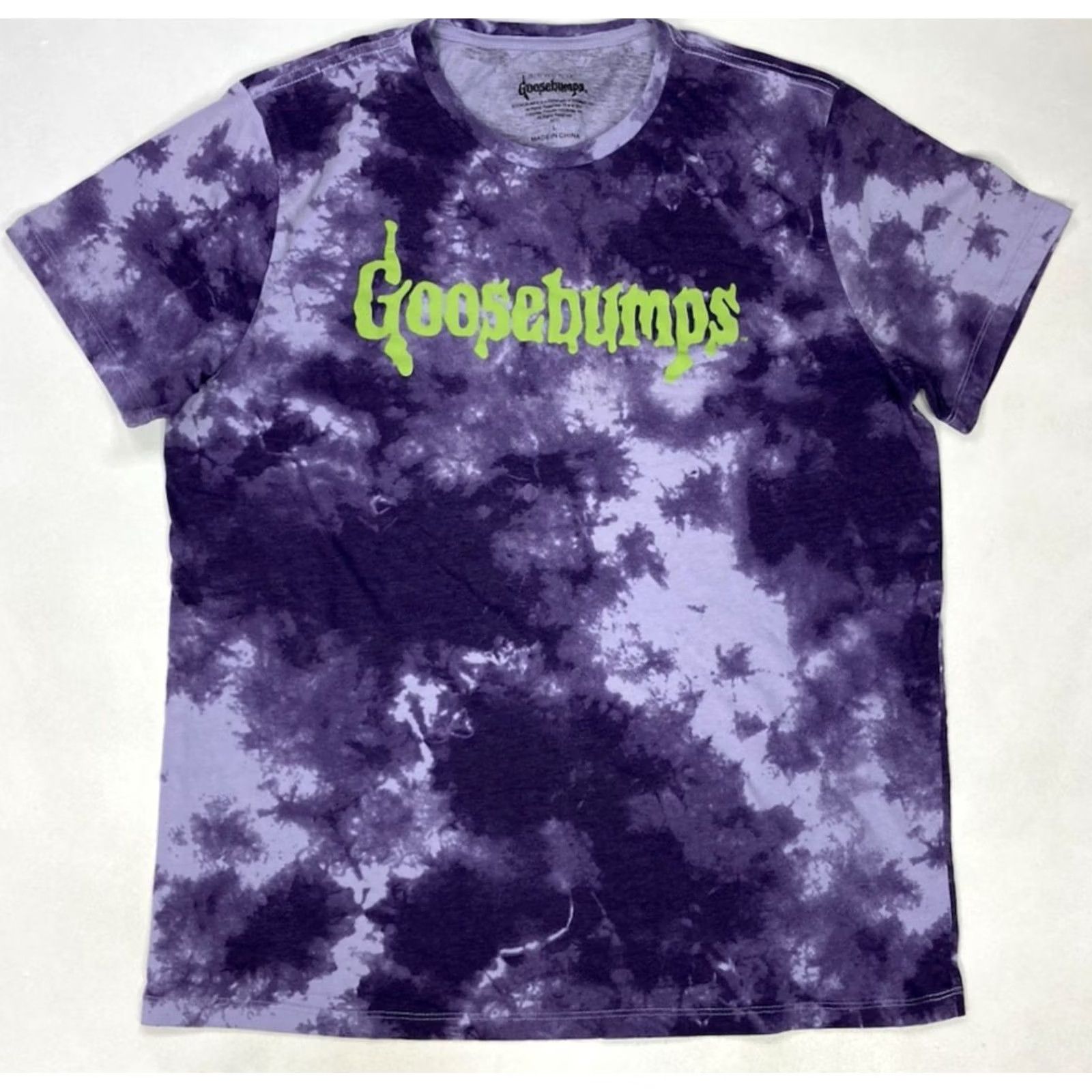 Logo 7 Goosebumps Logo Graphic T-shirt Men L Purple Tie Dye Short Sleeve Crew Neck Halloween Colorful Horror Size US L / EU 52-54 / 3 - 2 Thumbnail