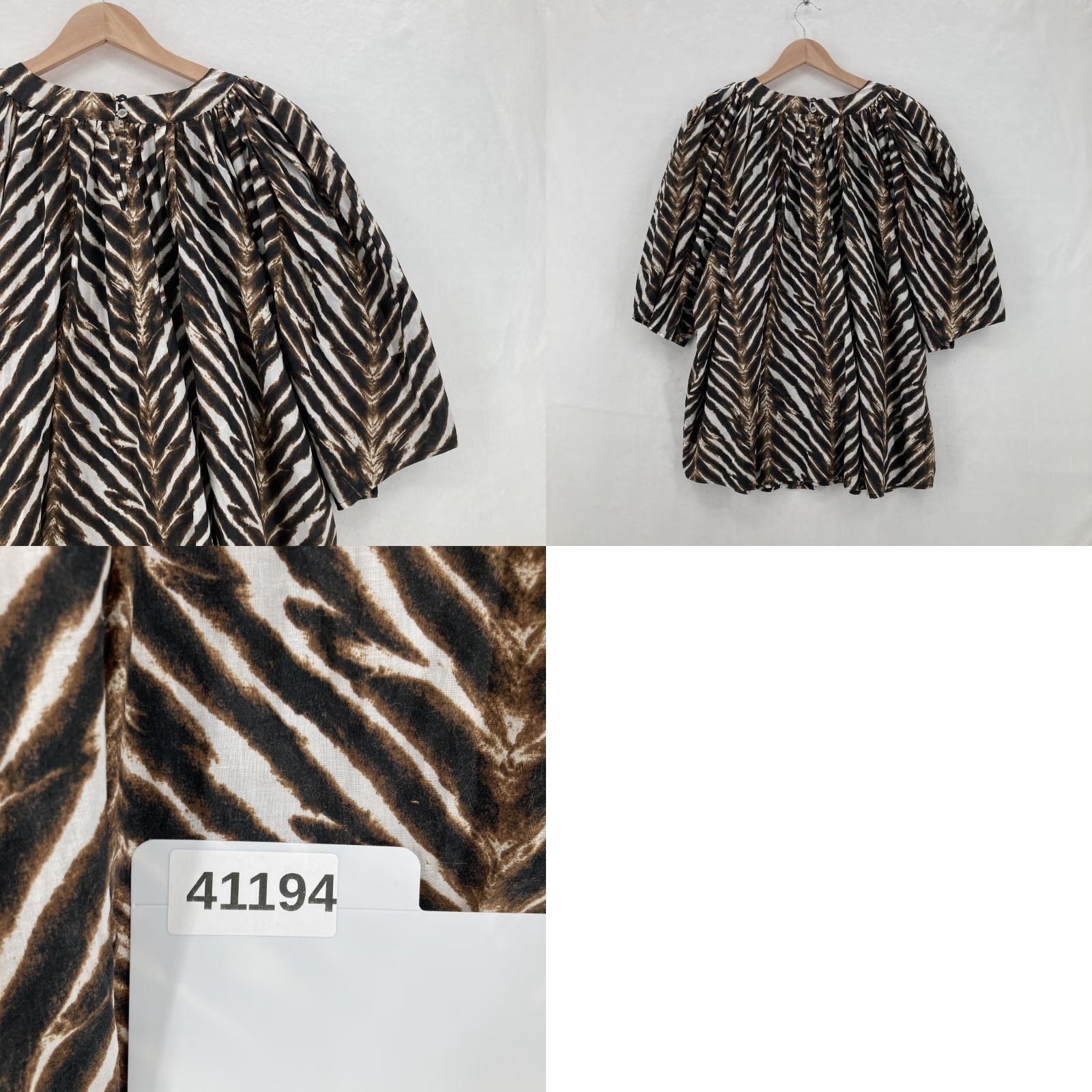 Calvin Klein Calvin Klein Blouse Womens 2X Brown Zebra Print Cotton Peasant Boho Career Work Shirt Womens 2X Brown Zebra Print Cotton Peasant Boho Career Work Size XXL / US 16-18 / IT 52-54 - 9 Thumbnail