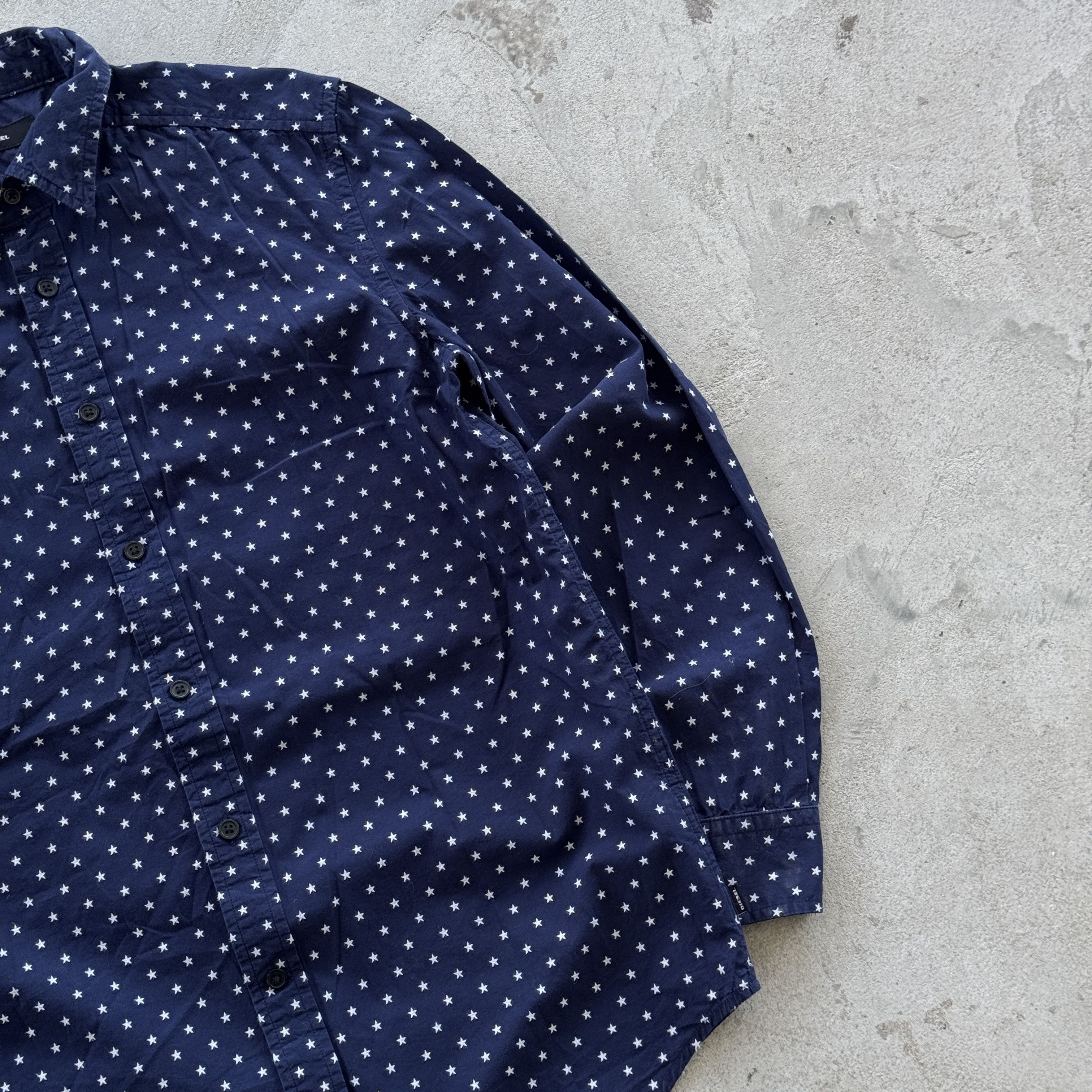 Diesel Diesel Navy Blue Star Print Shirt Long Sleeve Button Up Size US S / EU 44-46 / 1 - 2 Thumbnail