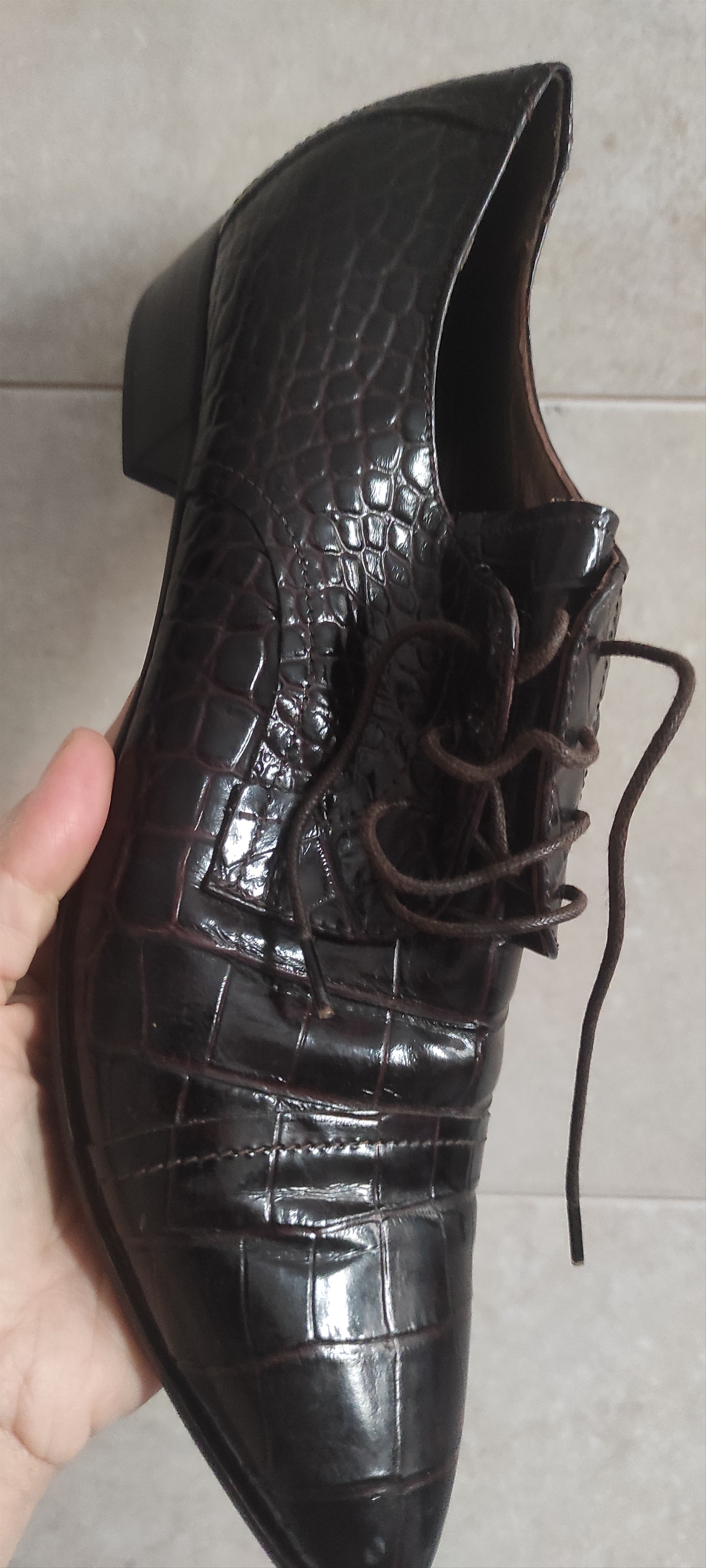 Other Laura Bellariva Crocodile Print Women's lace-up Shoes Size US 11 / IT 41 - 11 Thumbnail