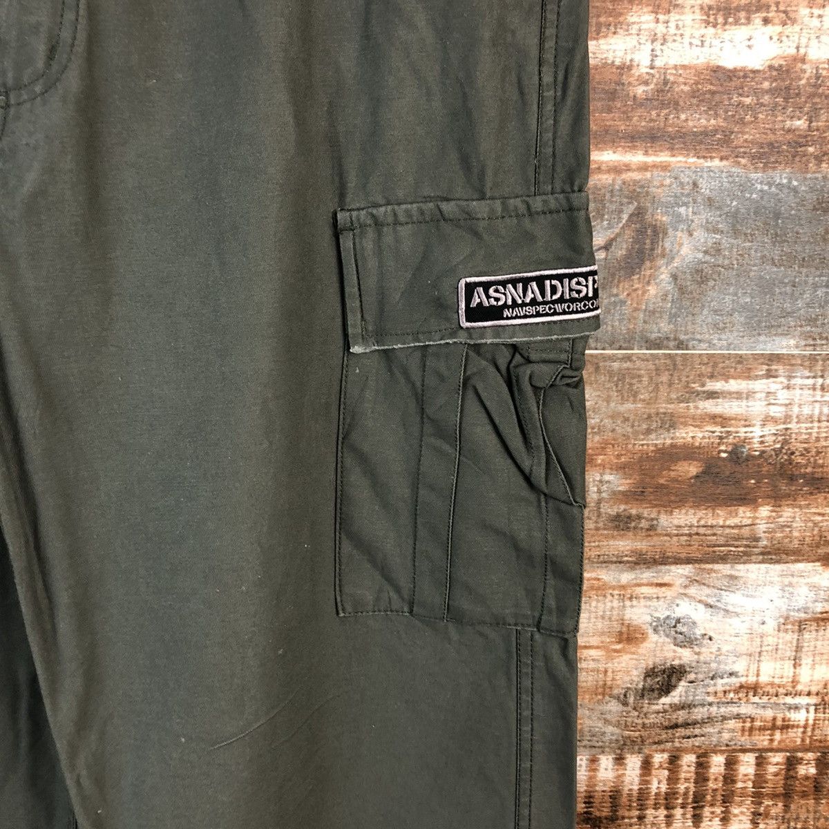 Japanese Brand Asna Dispec utility Green Cargo Multipocket Pants #A2435 Size US 33 - 10 Thumbnail