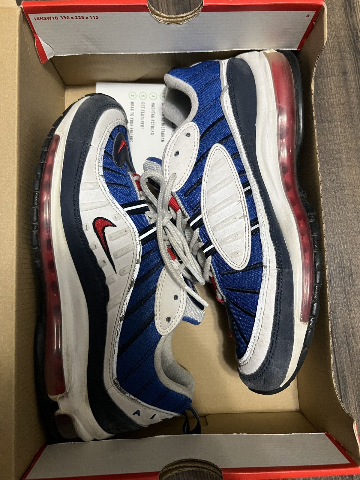 image of Nike Air Max 98 Gundam Shoes in White, Men's (Size 9.5)