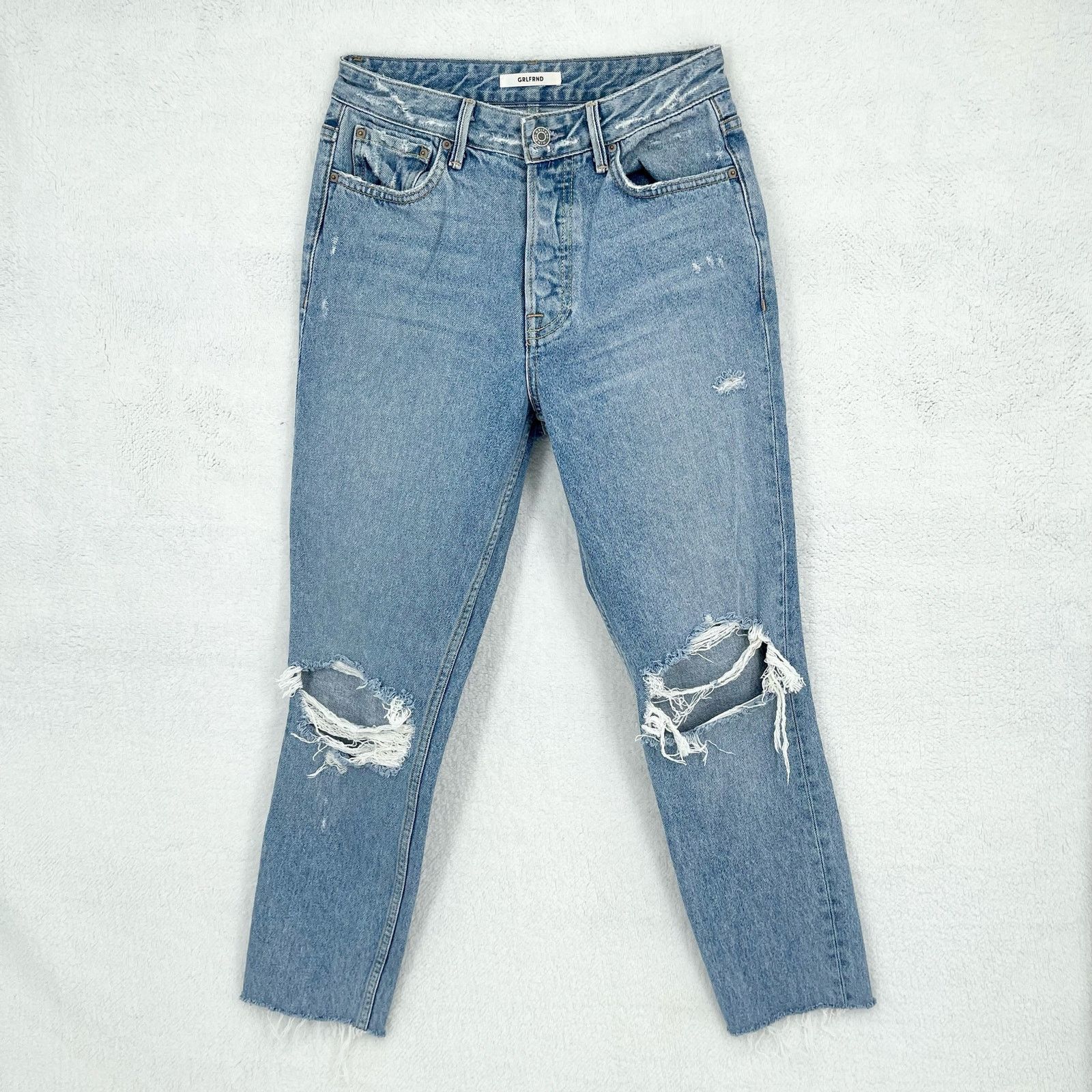GRLFRND Grlfrnd Denim Karolina Blue Dream HiRise ButtonFly Jeans 26 Size 26" / US 2 / IT 38 - 2 Thumbnail