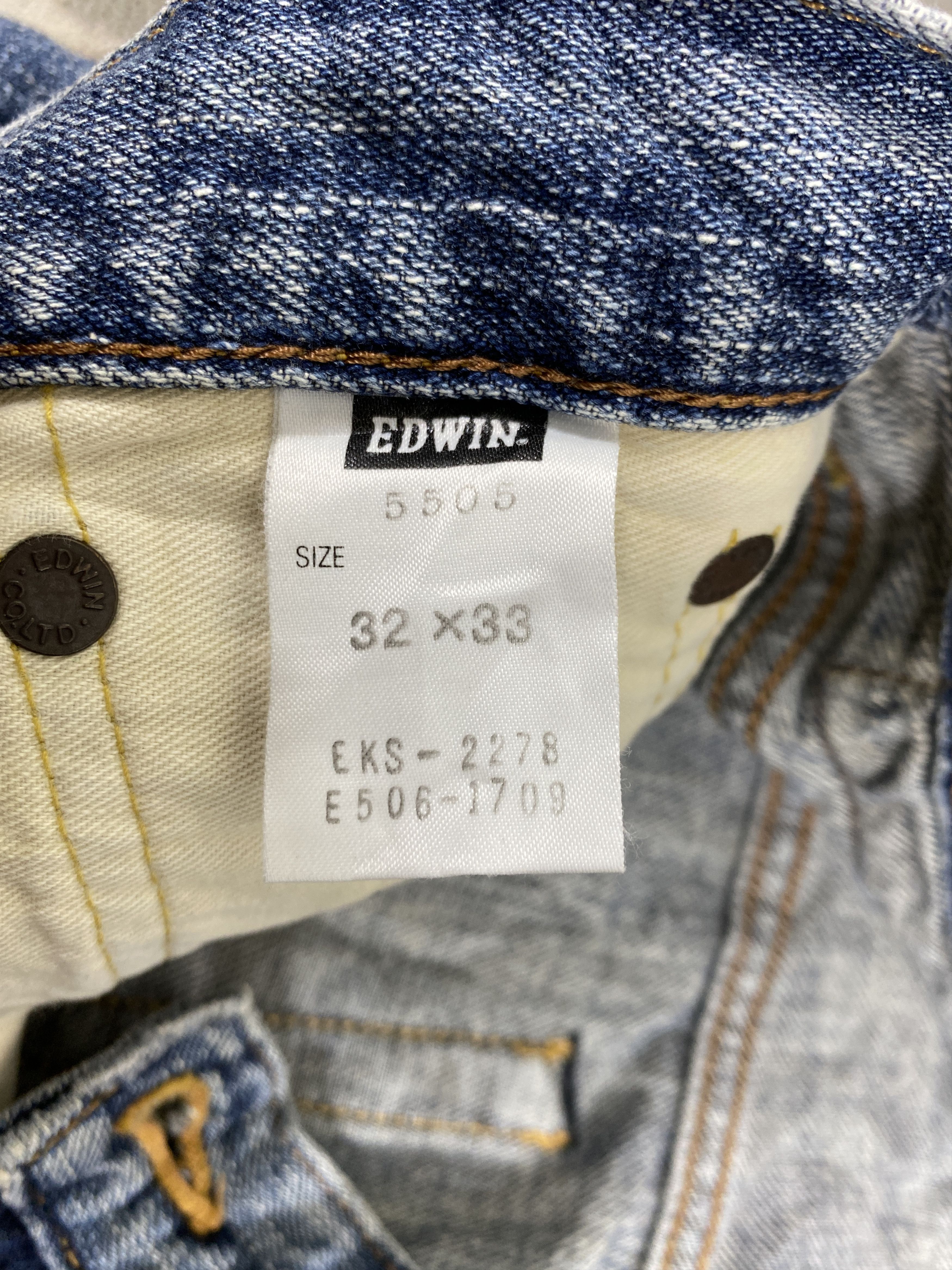 EDWIN 505ZX SELVEDGE DISTRESSED DENIM 32x30.5 Denim- JN3824
