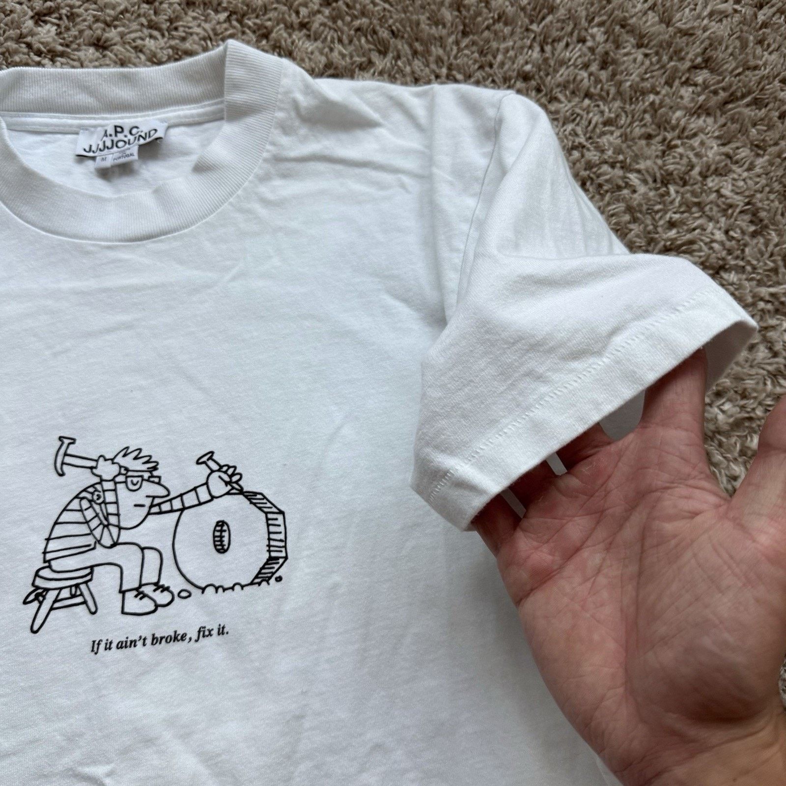 A.P.C. × JJJJound JJJJound x APC Round Rough Tee White T-Shirt Fix It SOLD OUT Size US M / EU 48-50 / 2 - 5 Thumbnail