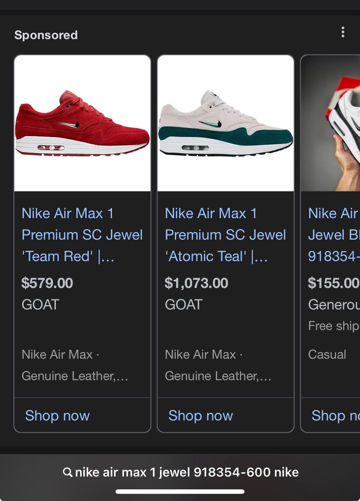 Nike Nike Air Max 1 Premium Jewel Team Red Size 10.5 918354-600 Size US 10.5 / EU 43-44 - 11 Thumbnail