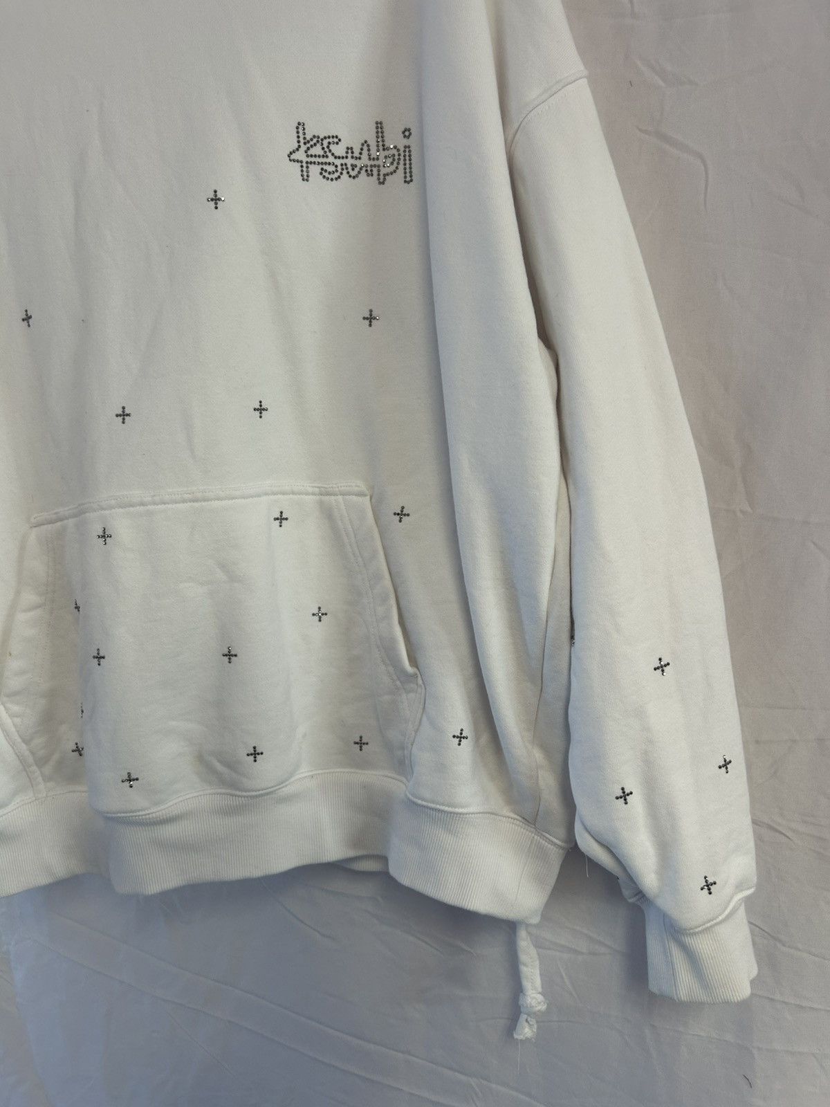 Ksubi Ksubi Rhinestone Studded White Oversized Hoodie Size US M / EU 48-50 / 2 - 2 Thumbnail