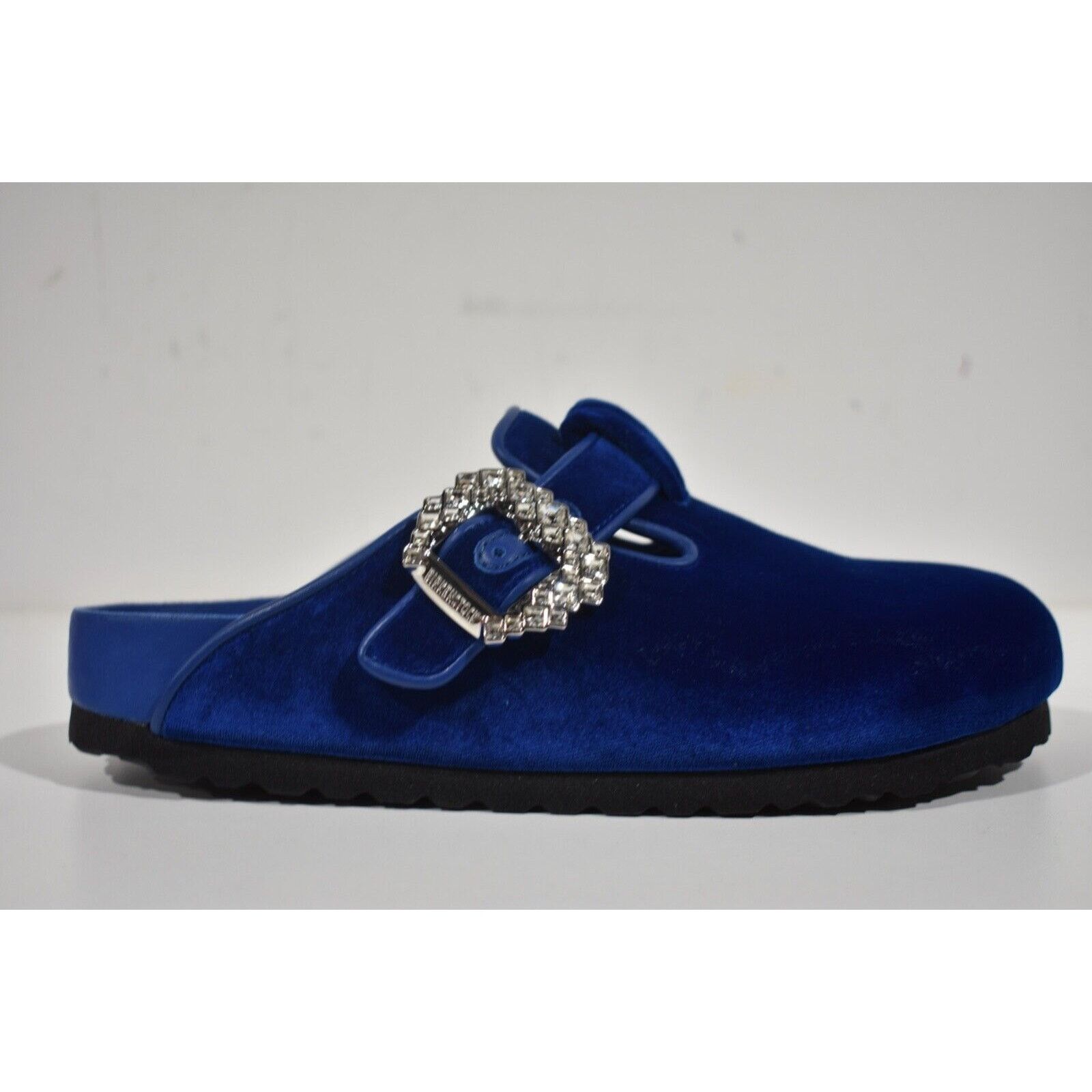 Manolo Blahnik Birkenstock Boston Crystal Buckle Velvet Backless Mule 36 Size US 6 / IT 36 - 2 Thumbnail