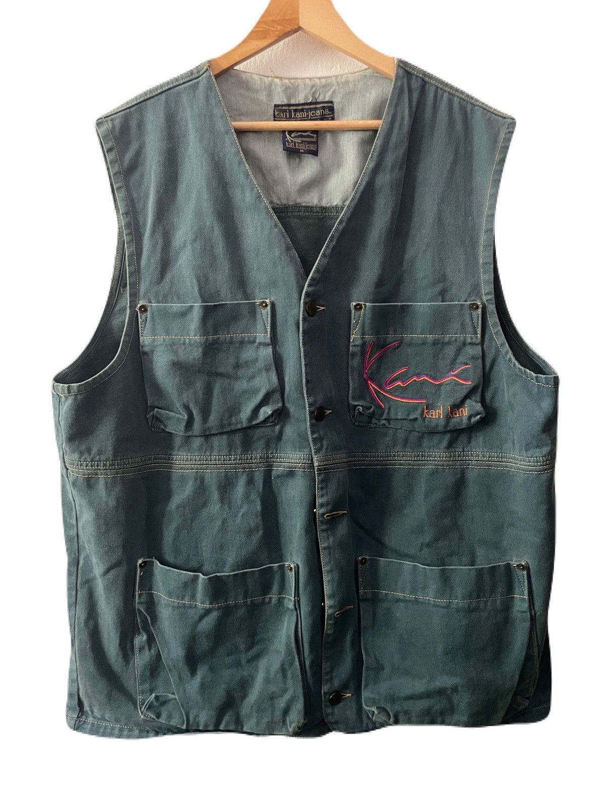 Karl Kani Denim Vest **Style Worn By 2Pac** Vintage 90s