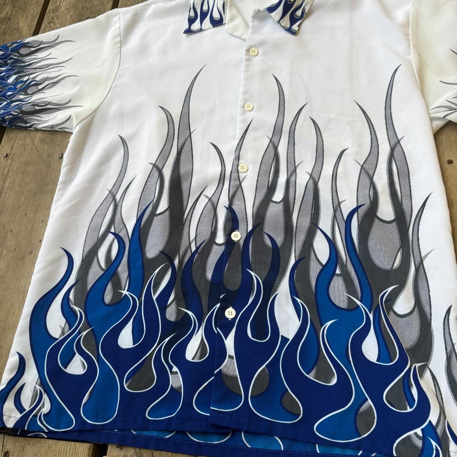 Vintage Maximum aura y2k edgy flames shirt, guy fieri-core shirt Size US XL / EU 56 / 4 - 6 Thumbnail