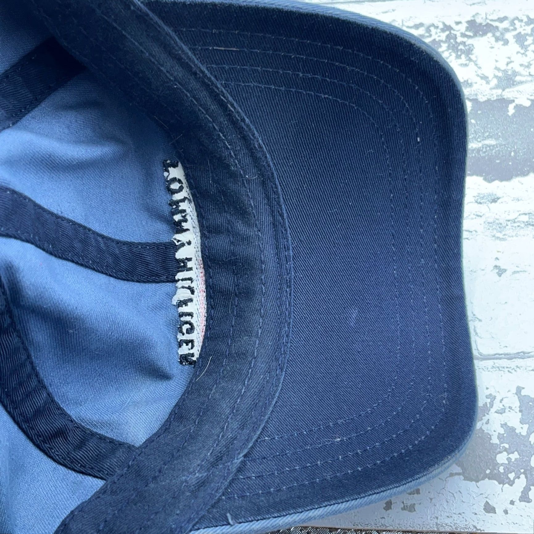 Tommy Hilfiger Tommy Hilfiger Hat Cap Leather Strap Back Blue Spell Out Dad Baseball Twill Y2K Size ONE SIZE - 5 Thumbnail