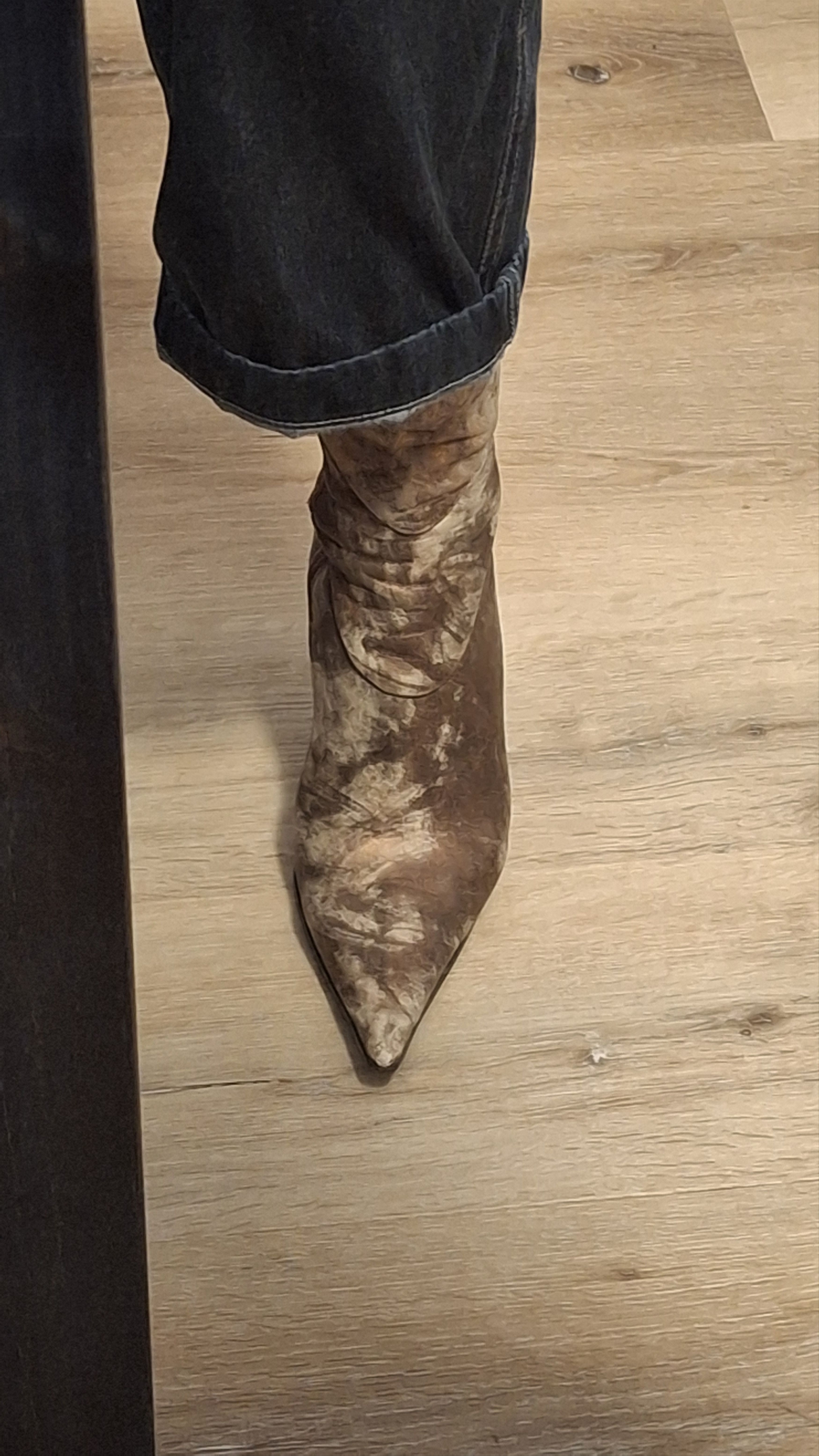 Vintage Y2K Bronze Leather Heeled Boots EU 37 Size US 7 / IT 37 - 3 Thumbnail