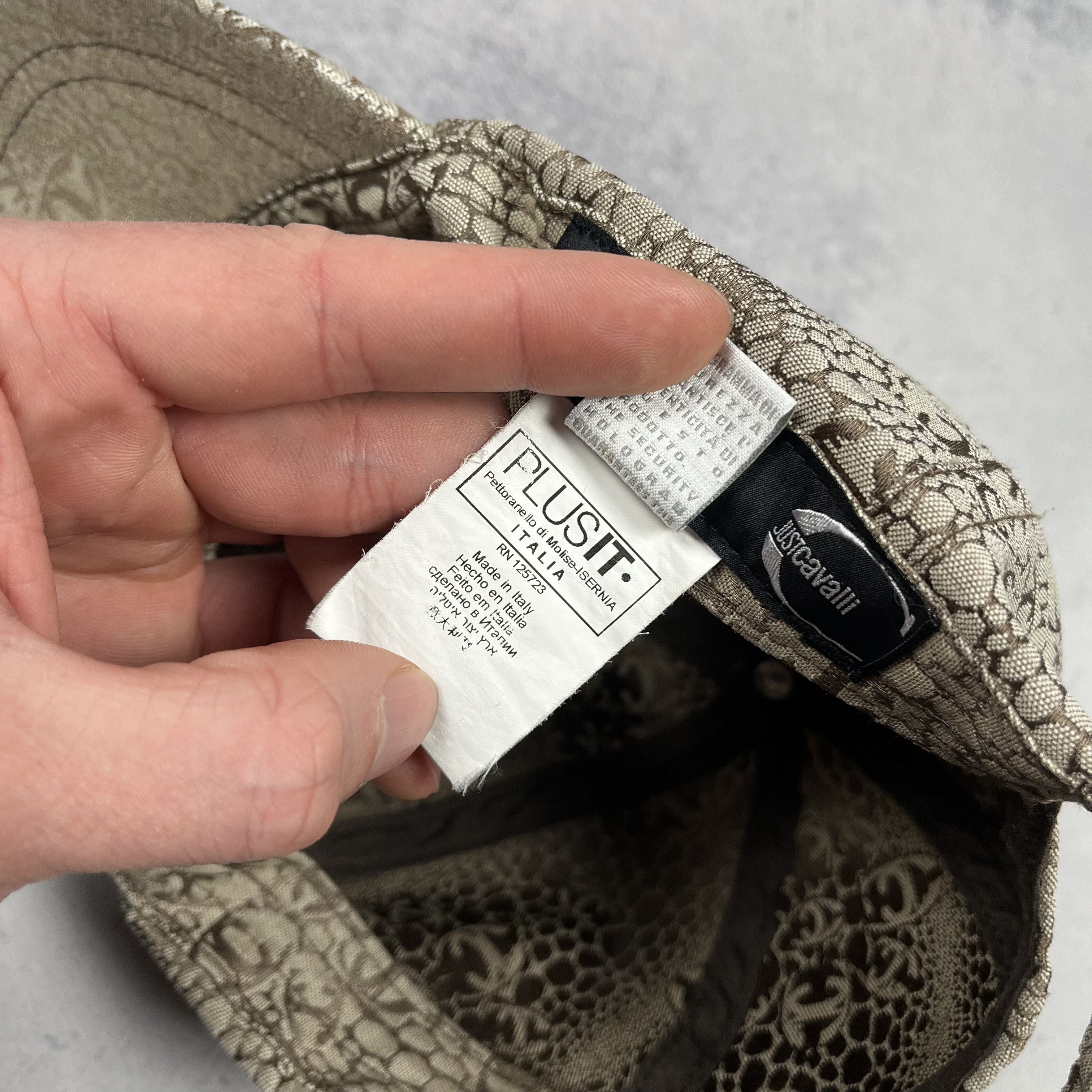 Roberto Cavalli Roberto Cavalli Snake Skin Pattern Multilogo Baseball Cap Size ONE SIZE - 8 Thumbnail