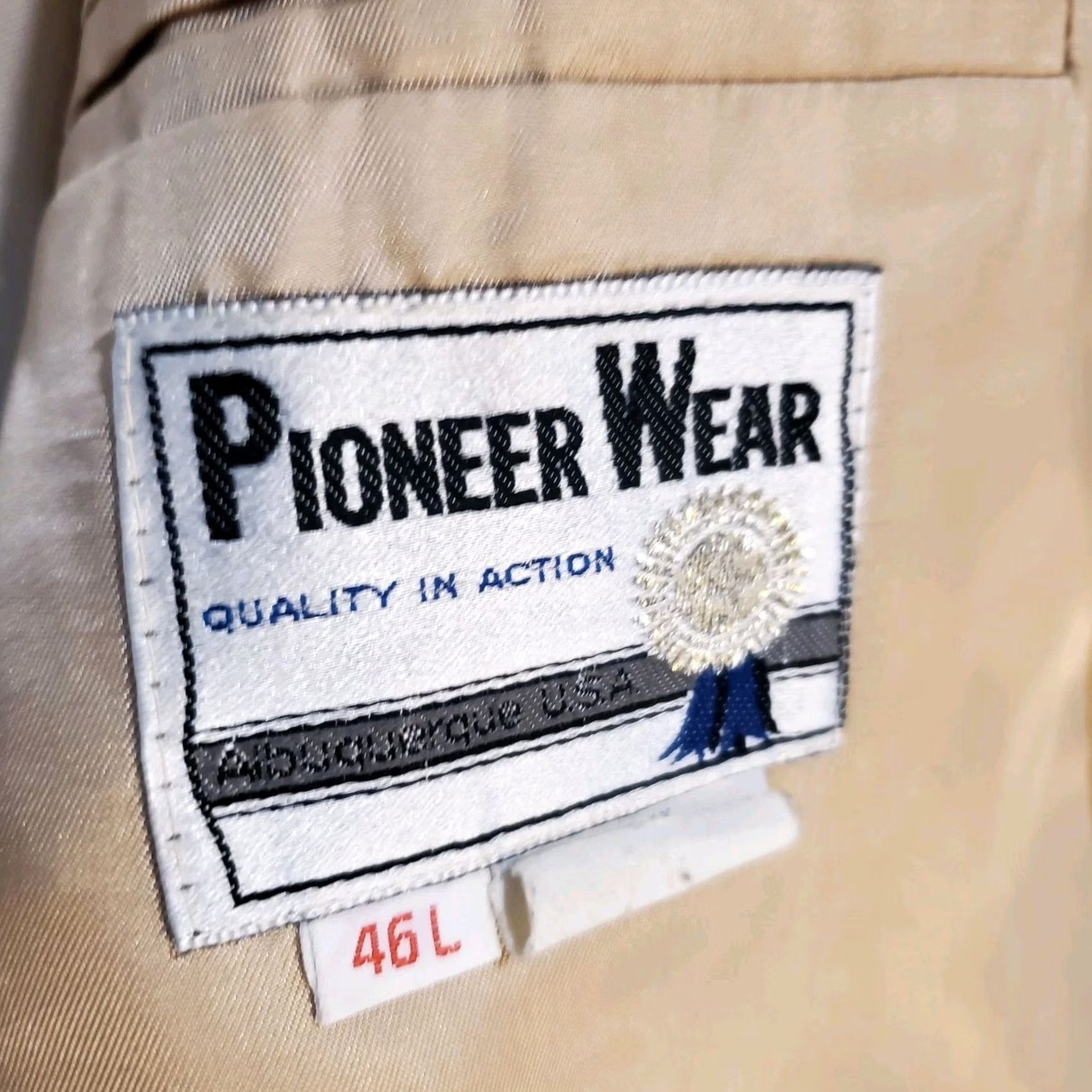 Vintage VINTAGE Pioneer Wear Jacket Mens 46L tan Vtg Corduroy Suede Blazer Western Made USA Size 46R - 7 Thumbnail