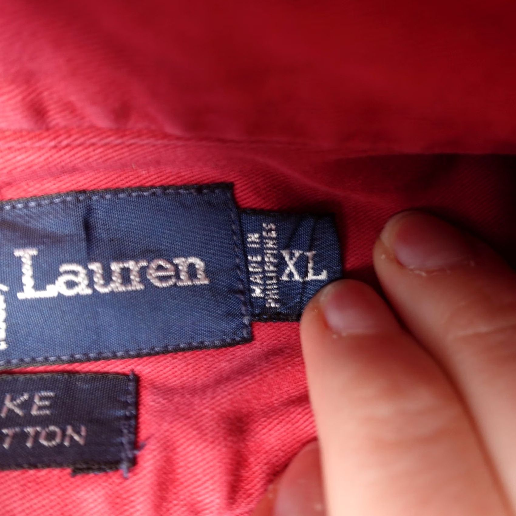 Polo Ralph Lauren VINTAGE Polo Ralph Lauren Shirt Mens XL Red Blake Canvas Button Long Sleeve 90s Size US XL / EU 56 / 4 - 3 Thumbnail