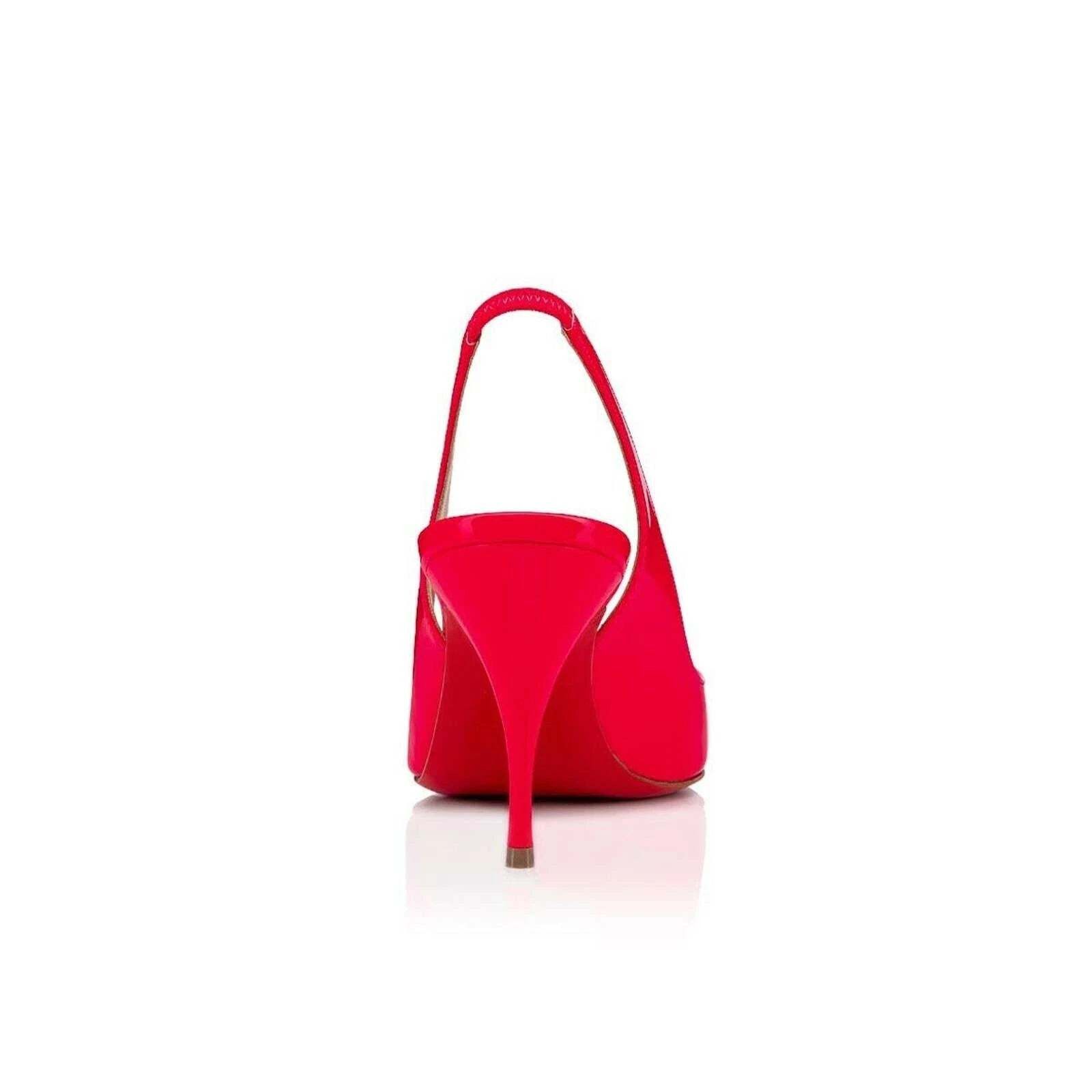 Christian Louboutin Christian Louboutin Clare Sling 80 Rose Pink Patent Fluo Size US 6 / IT 36 - 10 Thumbnail