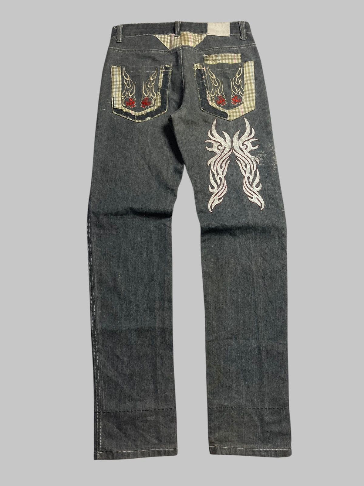Hysteric Glamour × JNCO × Japanese Brand DERMSON Graphic Embroidery Y2K Jeans Size US 31 - 1 Thumbnail