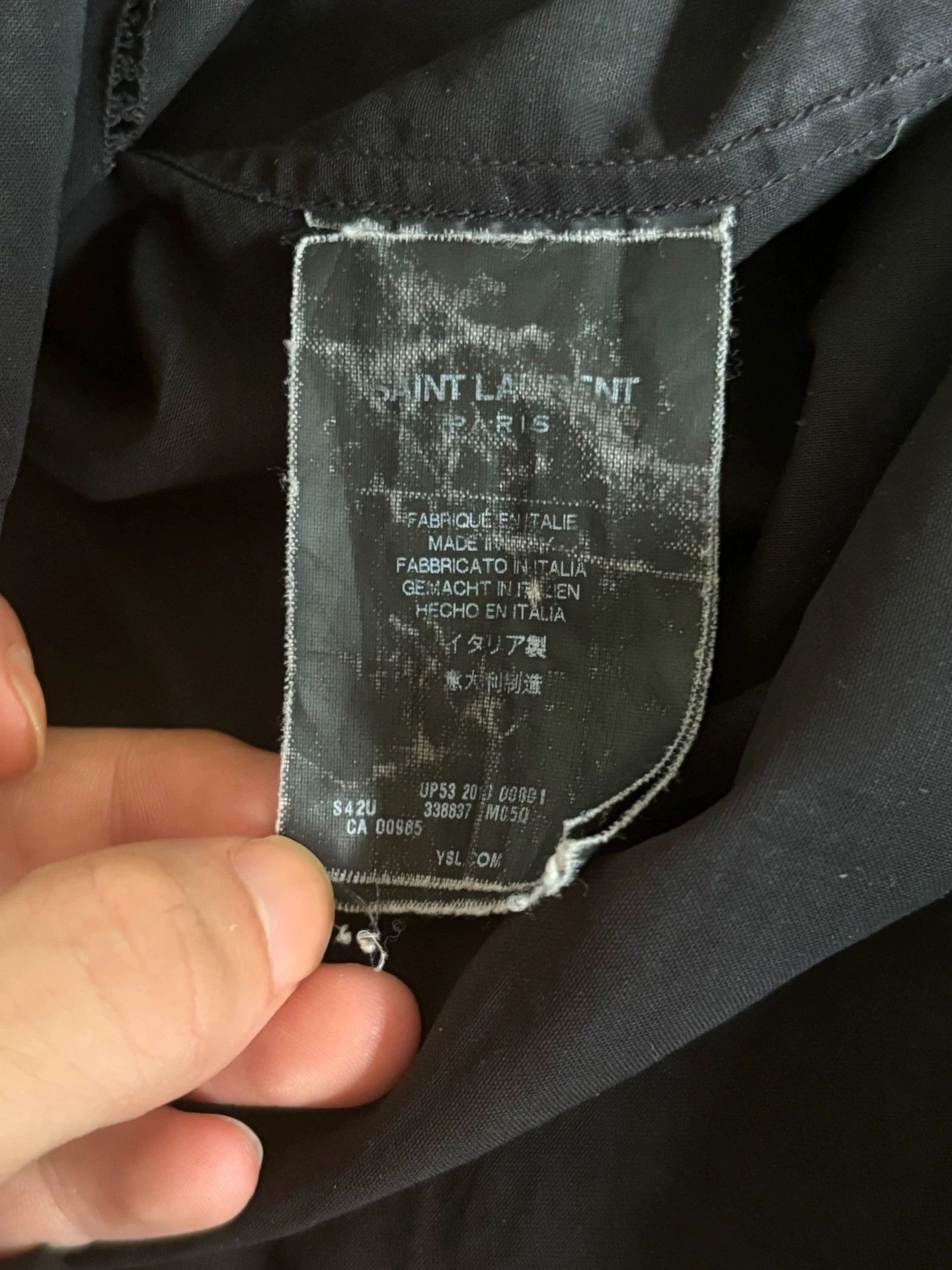 Saint Laurent Paris SLP 2014SS Hedi Slimane Black Cutout Silk & Organza Shirt S Size US S / EU 44-46 / 1 - 4 Thumbnail