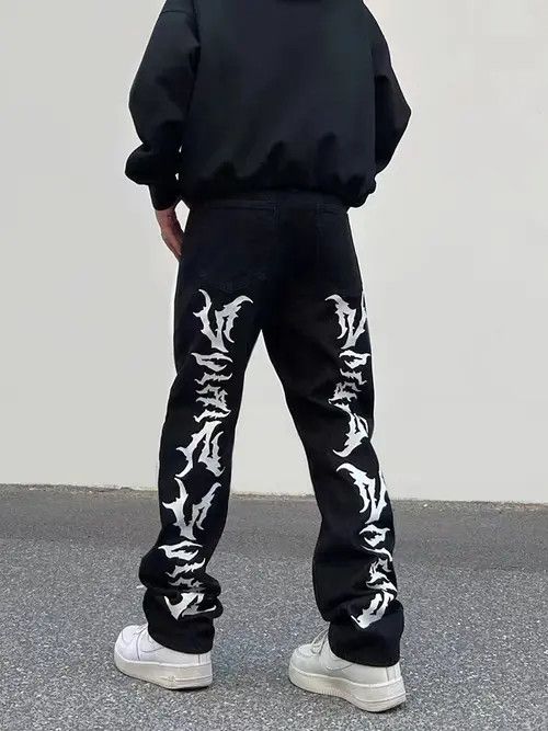 Designer × Vintage High Street Straight Loose Gothic y2k Jeans Trousers Size US 32 / EU 48 - 4 Thumbnail
