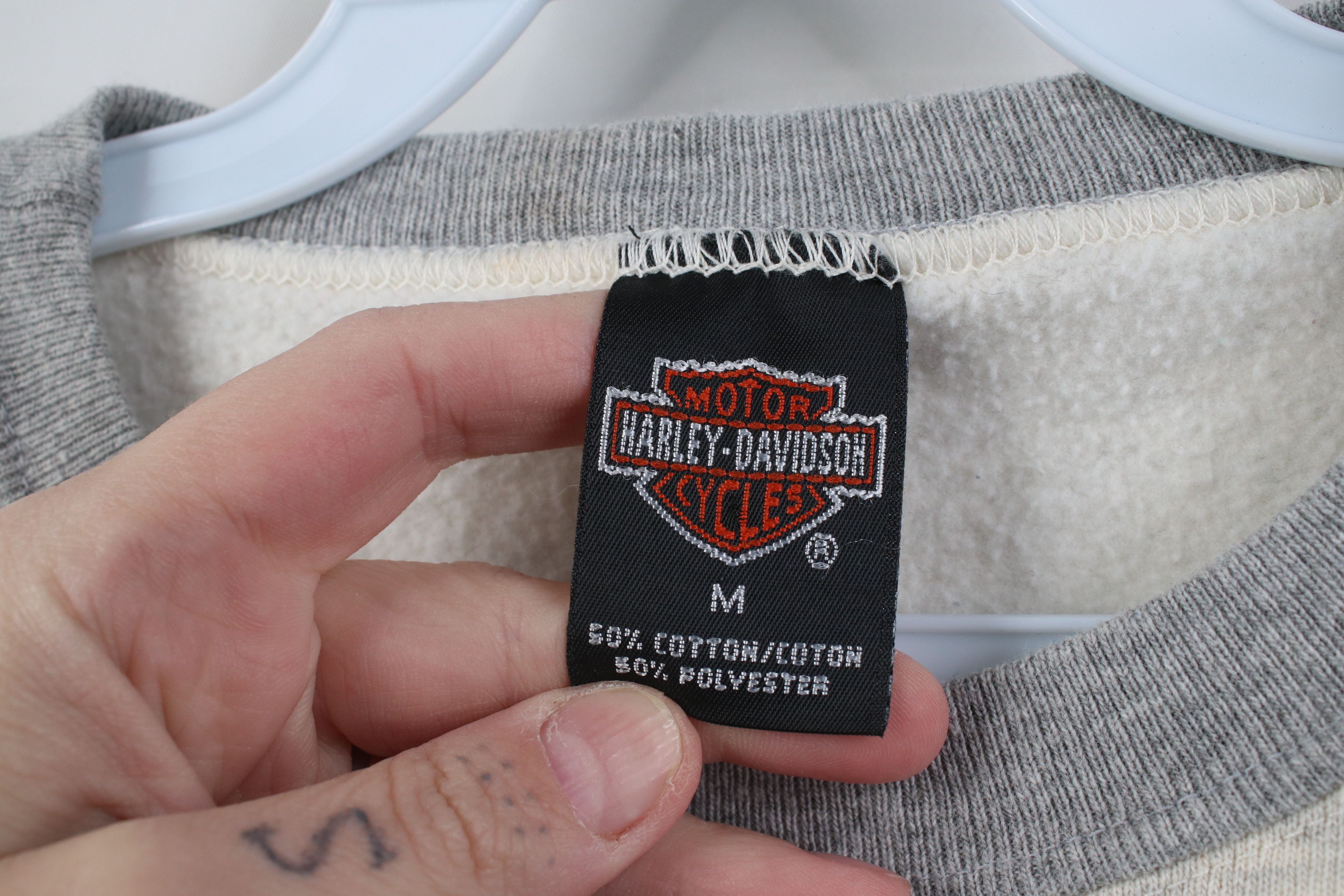 Harley Davidson Vintage Y2K 2000 Harley Davidson Ringer Sweatshirt Gray USA Size M / US 6-8 / IT 42-44 - 6 Thumbnail