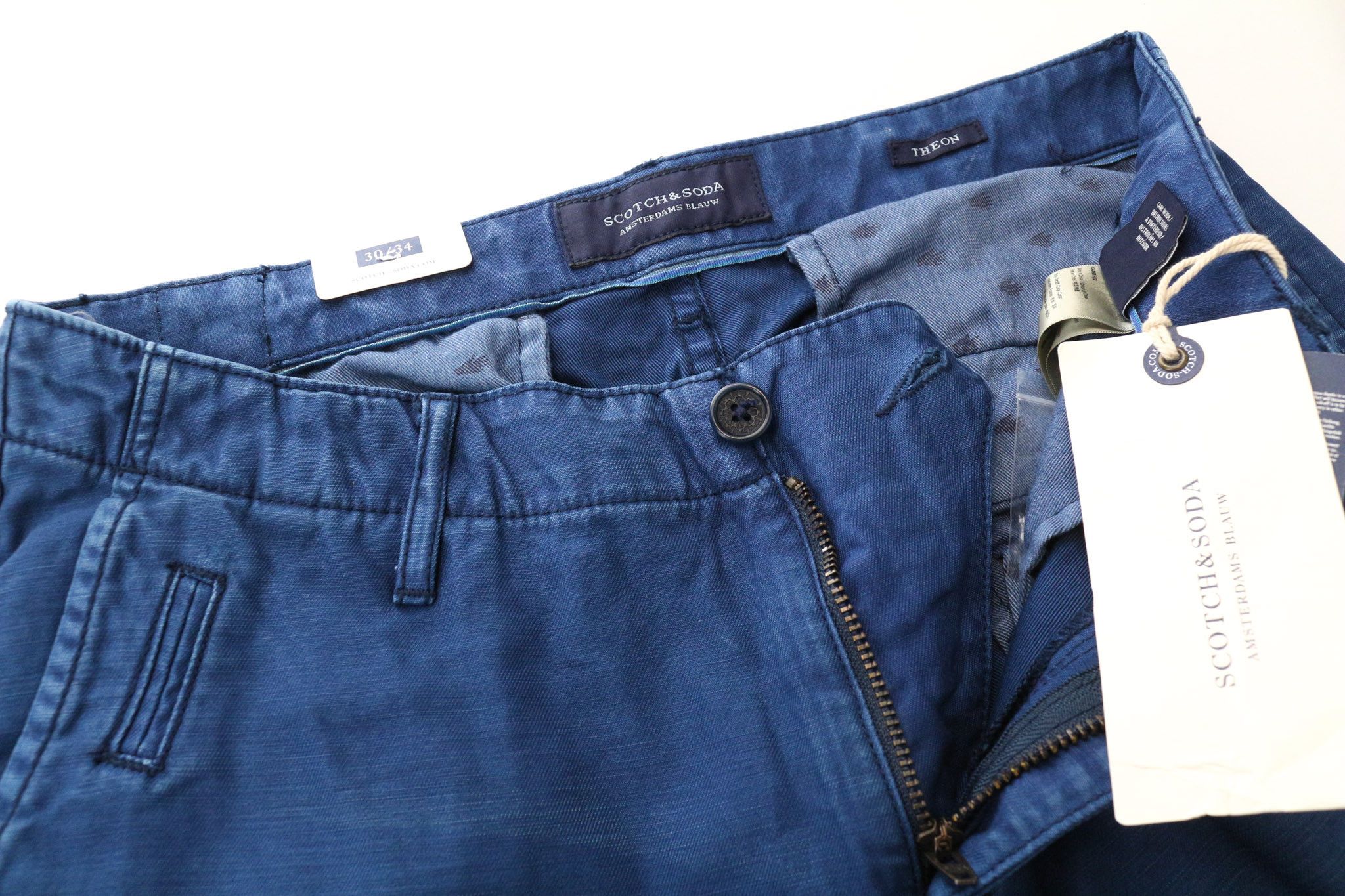 Scotch & Soda THEON W30/L34 Blue Loose Taper Chino Trousers 76088 Size US 30 / EU 46 - 4 Thumbnail