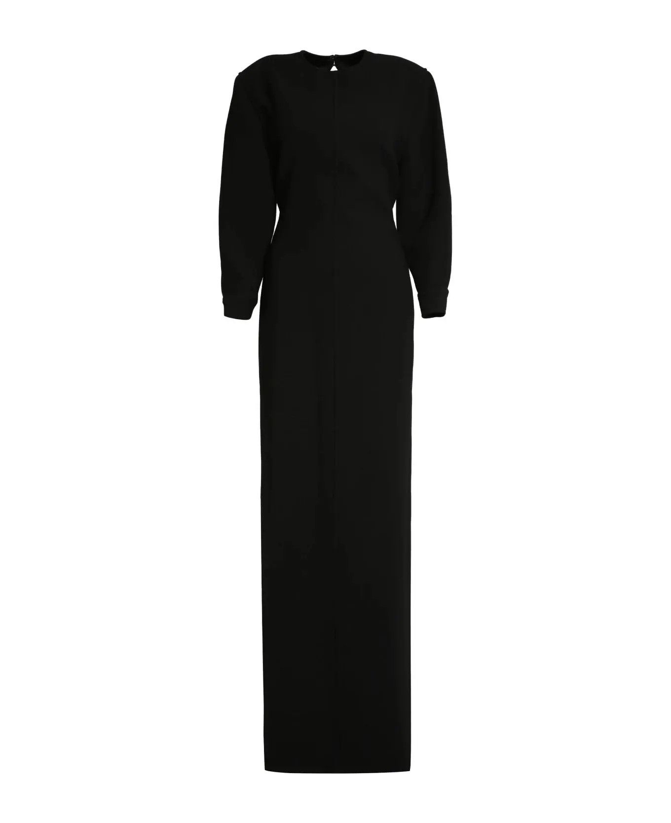 Saint Laurent Paris o1s1wg110924 Long Dress In Crepe in Black Size M / US 6-8 / IT 42-44 - 1 Thumbnail