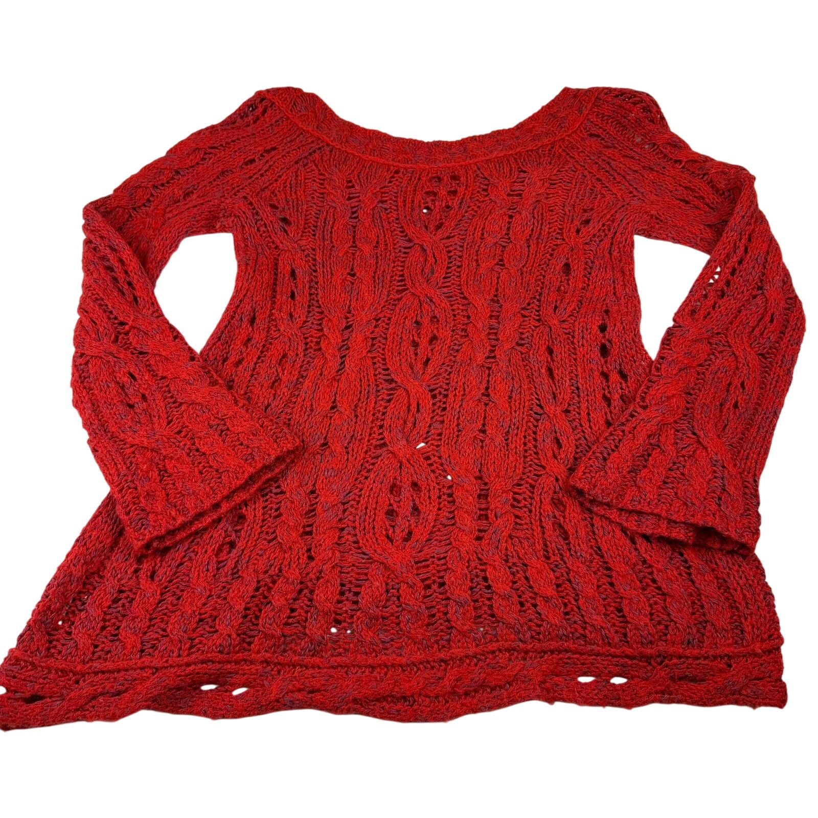 Free People Free People Crochet Knit Open Weave Tunic Sweater Size S / US 4 / IT 40 - 2 Thumbnail