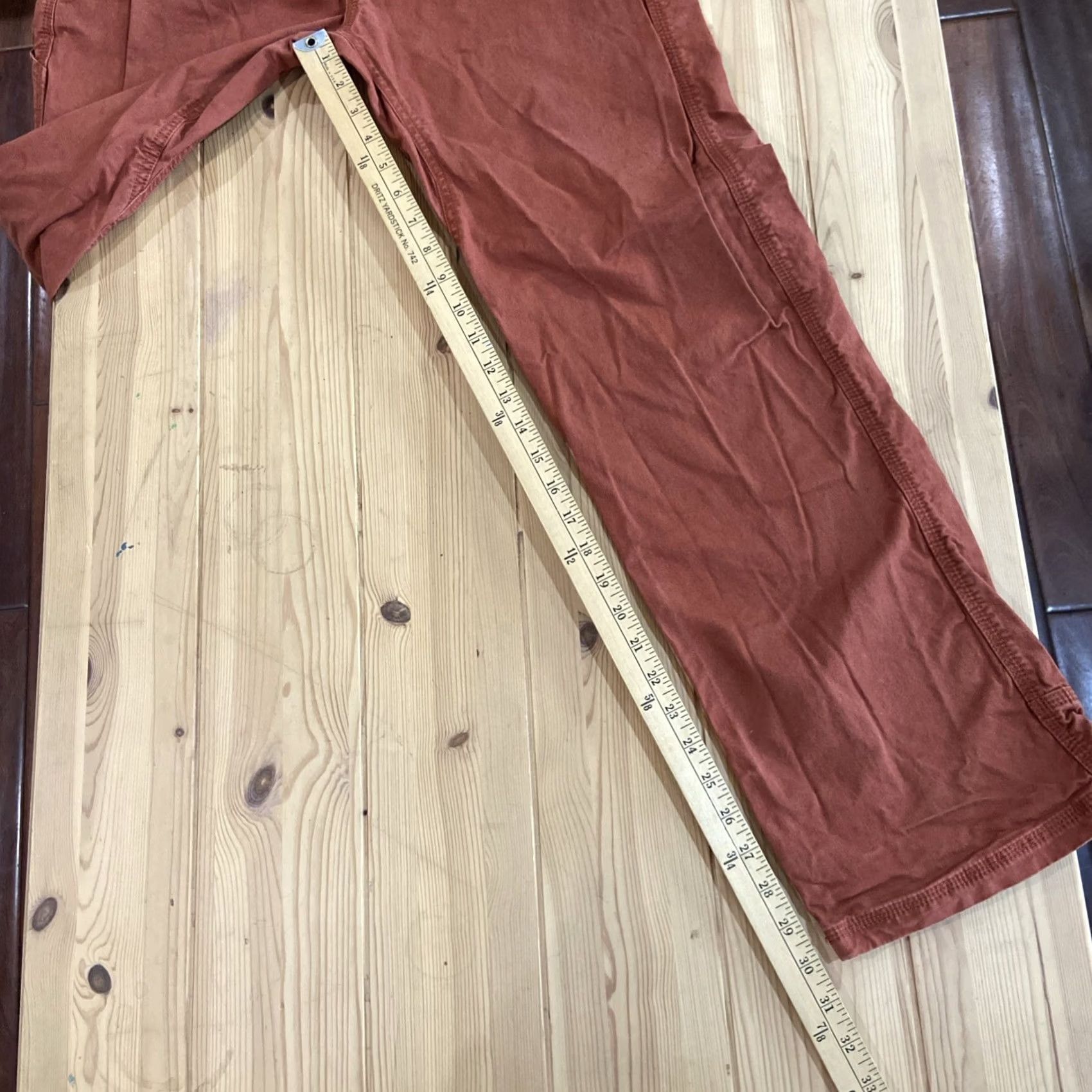 Prana prAna Jeans Canvas Bronson Carpenter Work Pants Mens 34x32 Cotton Blend 5-Pocket Stretch Regular Red 32 Inseam Size US 34 / EU 50 - 5 Thumbnail