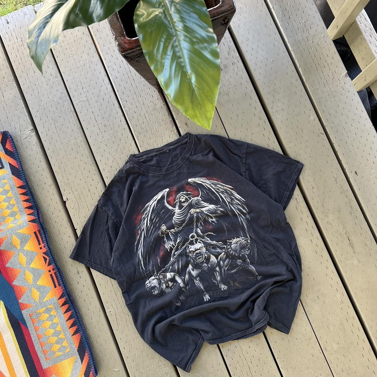 Vintage Hellhound Reaper Y2K Vintage Tee Size US XL / EU 56 / 4 - 1 Thumbnail