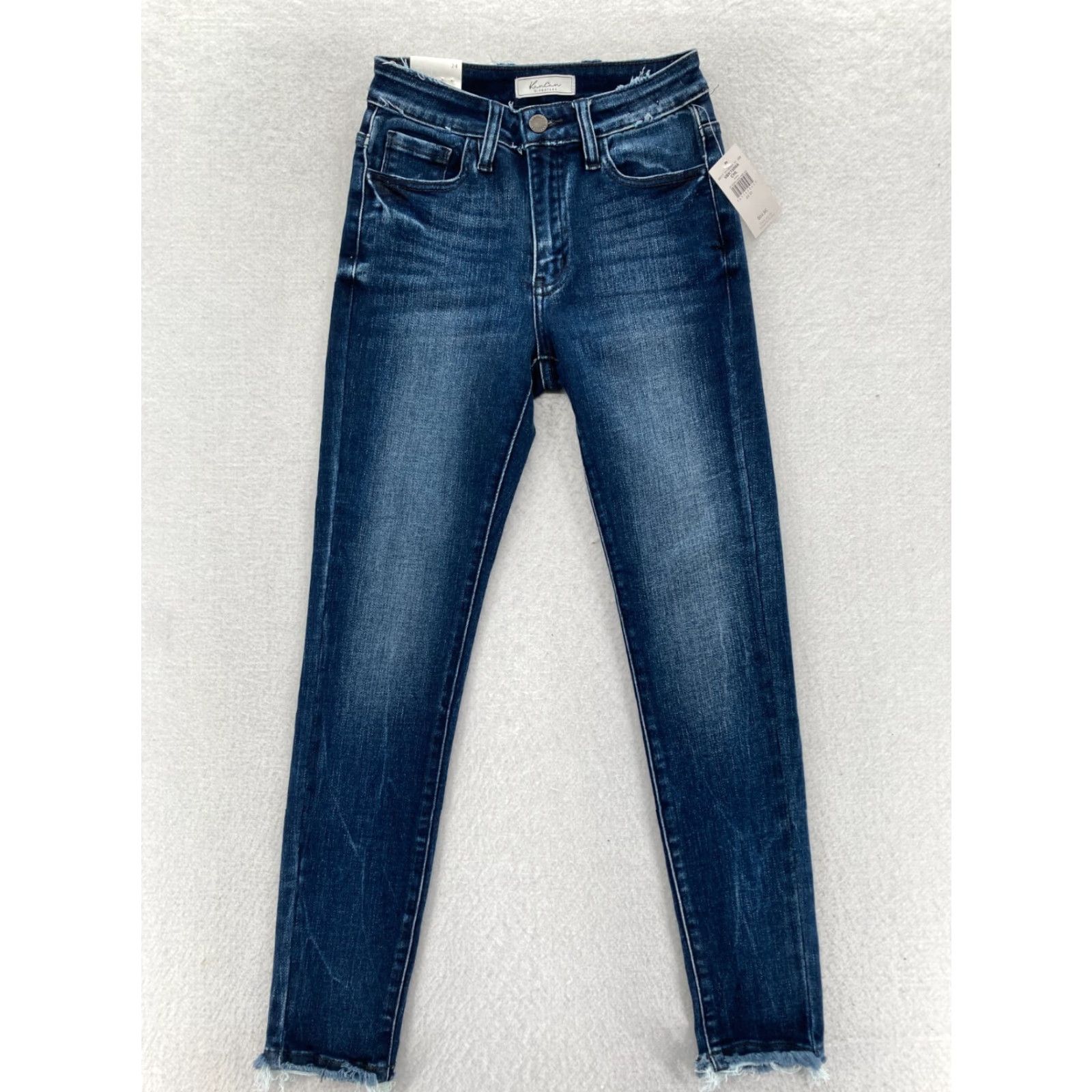 Vintage KanCan Signature Jeans Womens 24 Dark Wash Blue Stretch Denim Kurvy Ankle Skinny Jeans Size 42" / US 20 - 2 Thumbnail