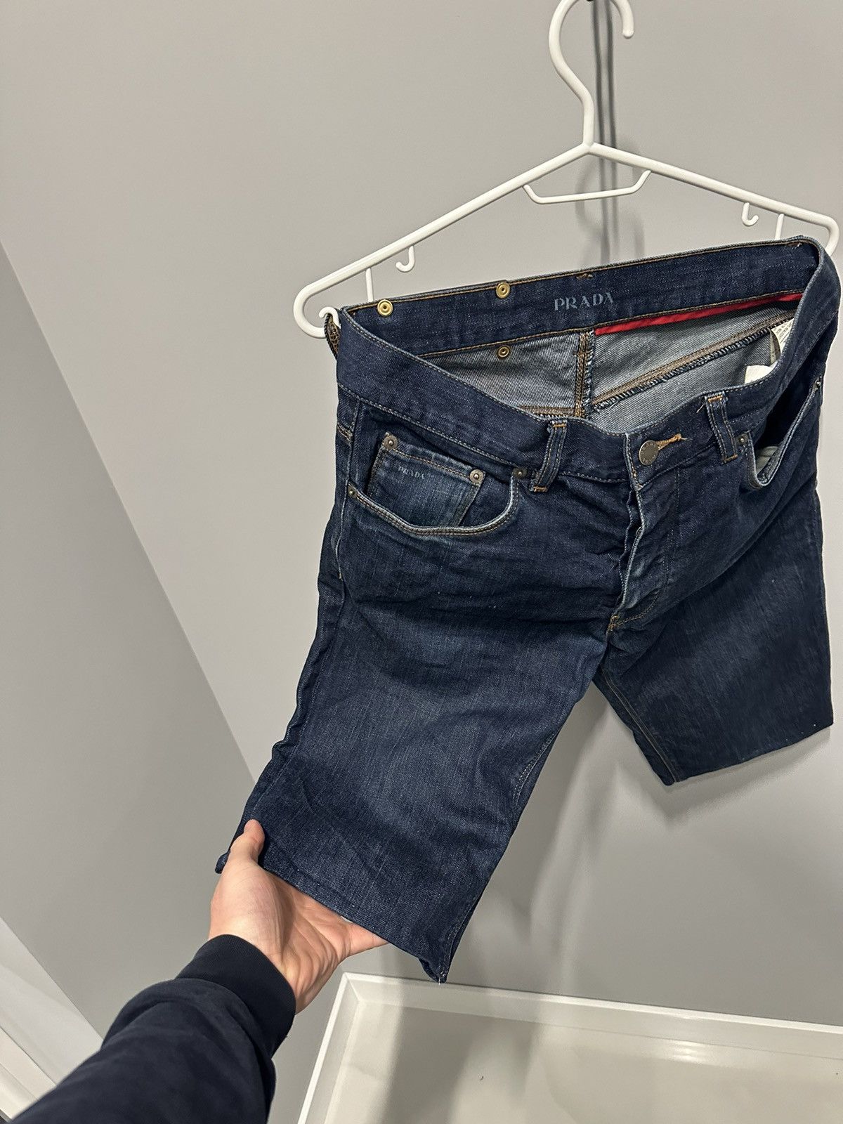 Prada Prada Vintage Denim Shorts Leather Logo Japan Style Size US 30 / EU 46 - 6 Thumbnail