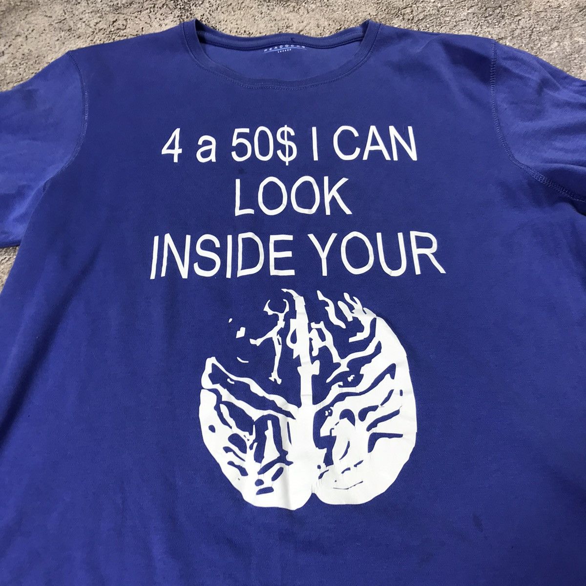 Vintage Vintage Y2K Graphic Tee Brain Print Streetwear Blue Boxy M Size US M / EU 48-50 / 2 - 2 Thumbnail