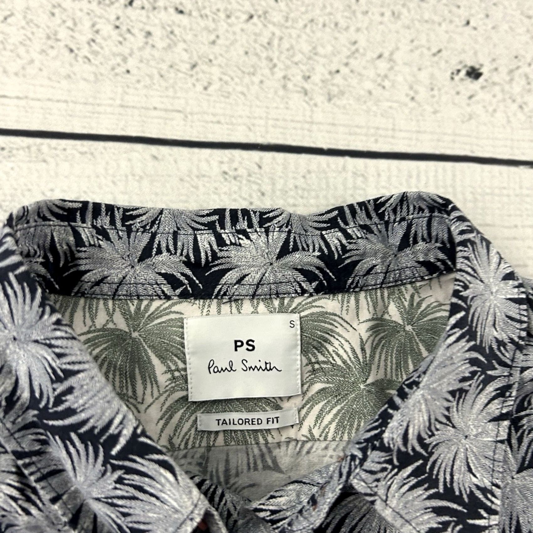 Paul Smith Paul Smith Tailored Fit Floral Long Sleeve Button Front Shirt Mens S Gray Size US S / EU 44-46 / 1 - 2 Thumbnail
