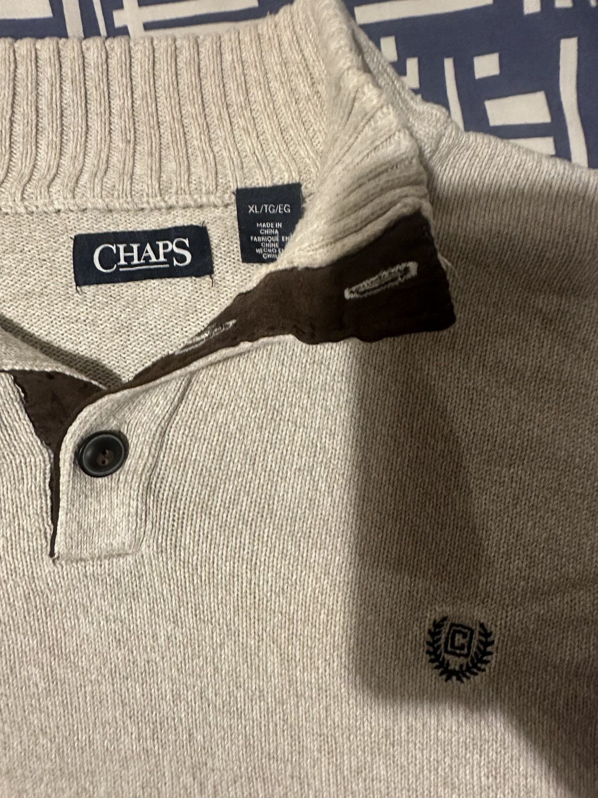 Chaps Ralph Lauren × Vintage Retro Vintage Men’s Chaps Ralph Lauren Quarter Knit Sweater Size US XL / EU 56 / 4 - 4 Thumbnail
