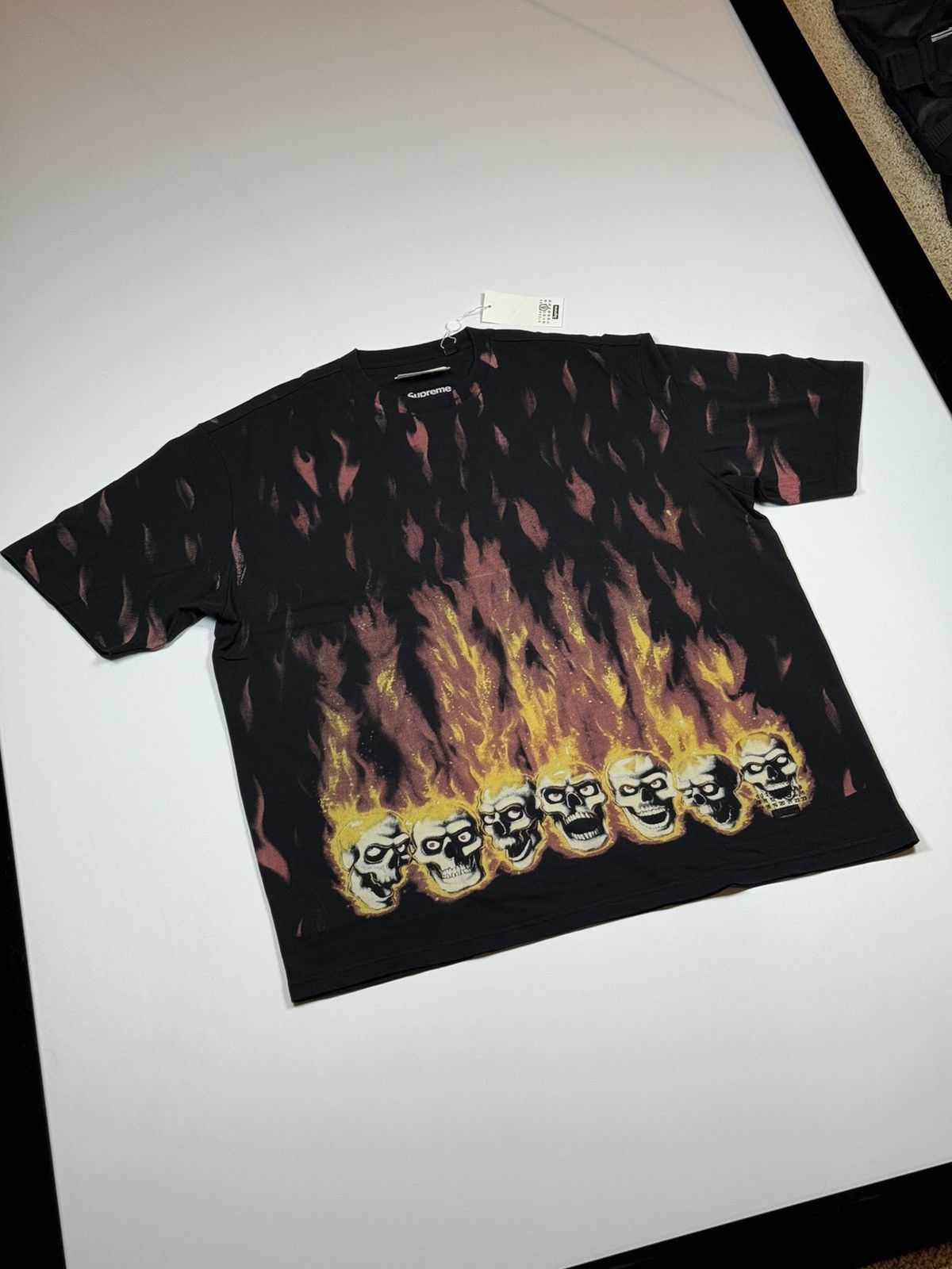 image of Mm6 Maison Margiela Liquid Blue Oversized Tee- Large in Black, Men's