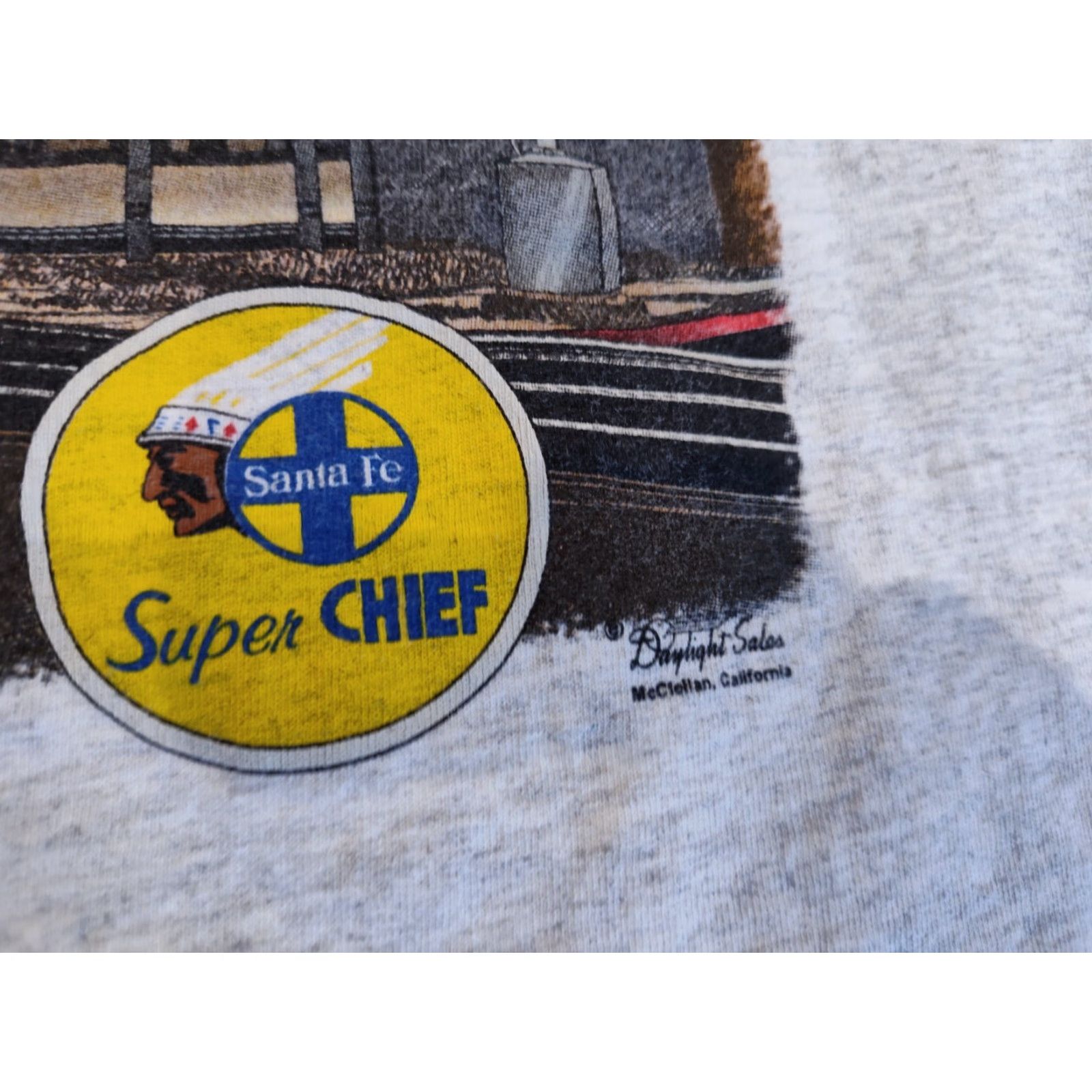 Vintage VINTAGE Santa Fe Super Chief Graphic T-Shirt Men Size XL Gray Railroad Train 90s Daylight Sales Size US XL / EU 56 / 4 - 3 Thumbnail