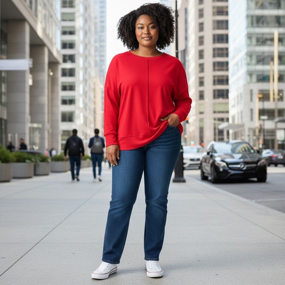 Magaschoni NWT New Magaschoni Red Viscose Blend Sweatshirt Size 1X Size XL / US 12-14 / IT 48-50 - 1 Thumbnail