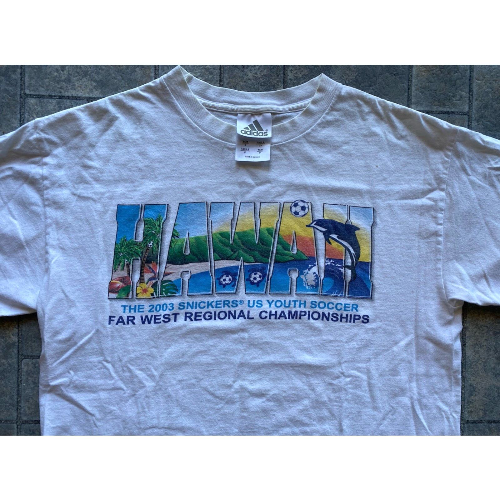 Adidas Adidas T Shirt Men S White Hawaii 2003 Snickers Soccer Championships Far West Size US S / EU 44-46 / 1 - 5 Thumbnail
