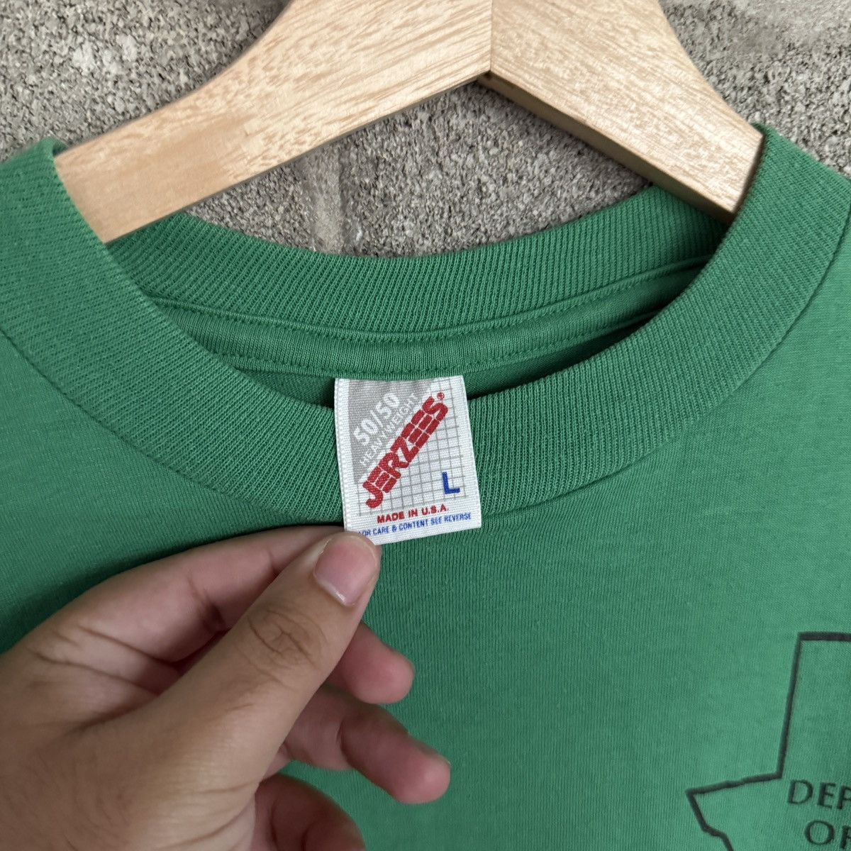 Jerzees Vintage Jerzees Texas Live Healthy Green Tee Mens Large Size US L / EU 52-54 / 3 - 4 Thumbnail