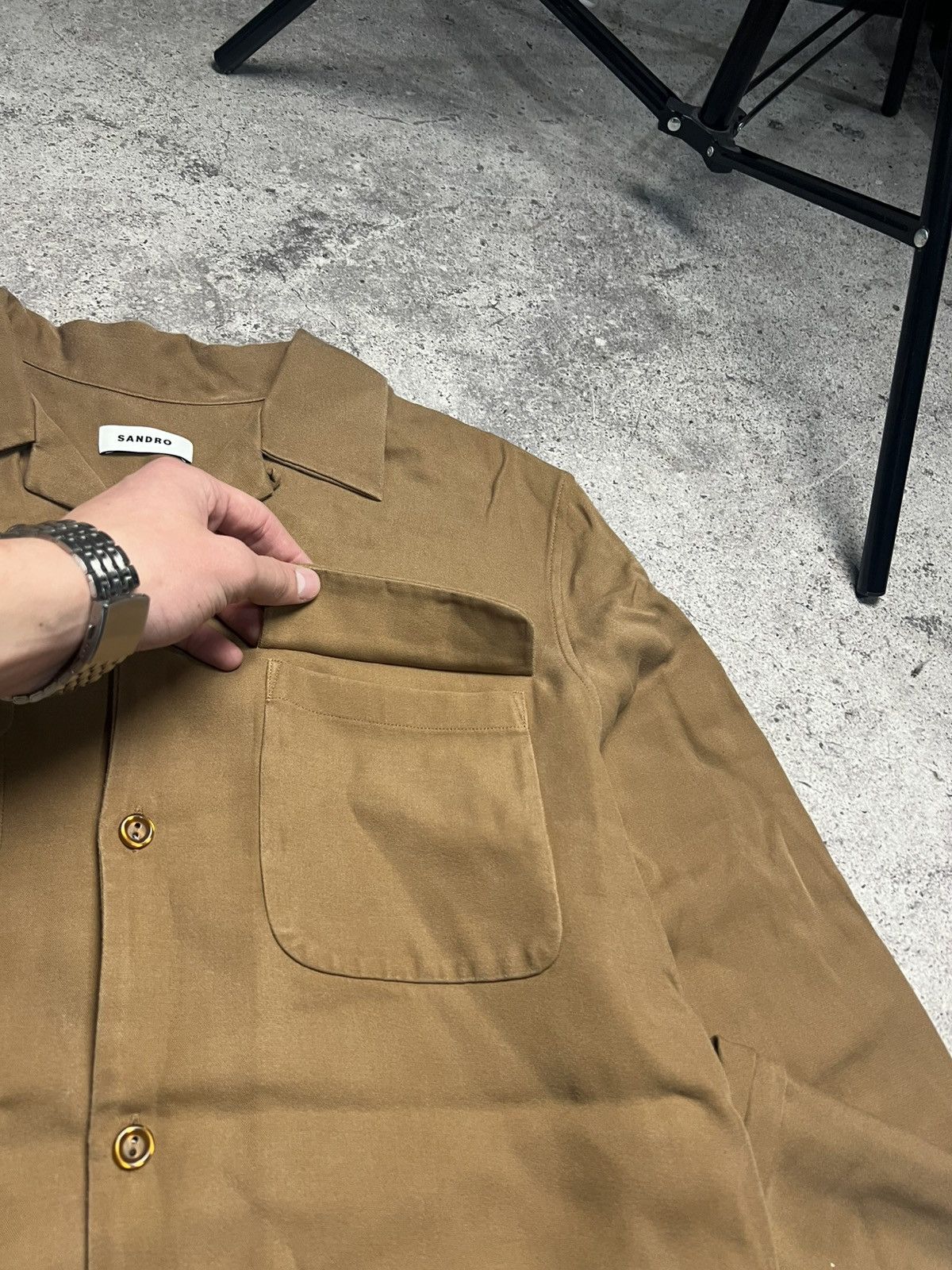 Sandro Sandro Stefano Shirt Camel Size US S / EU 44-46 / 1 - 5 Thumbnail