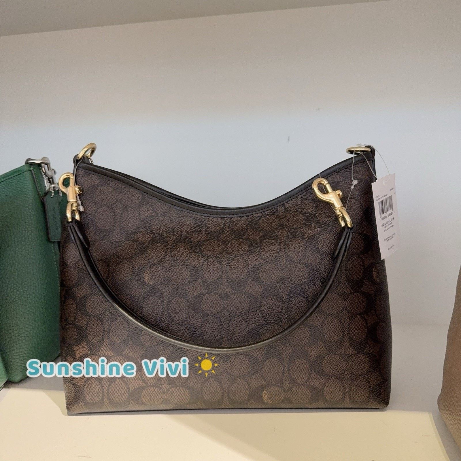 Coach NWT Coach Signature Laurel Bag CV975 Gold/Walnut/Black Size ONE SIZE - 4 Thumbnail