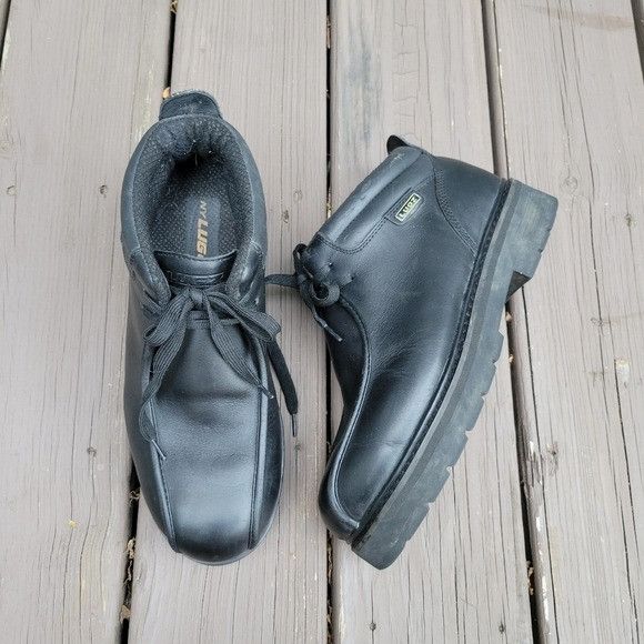Lugz Vintage 90s y2k Lugz Black Leather Lace-up Baseball Toe Chun Size US 10 / IT 40 - 9 Thumbnail