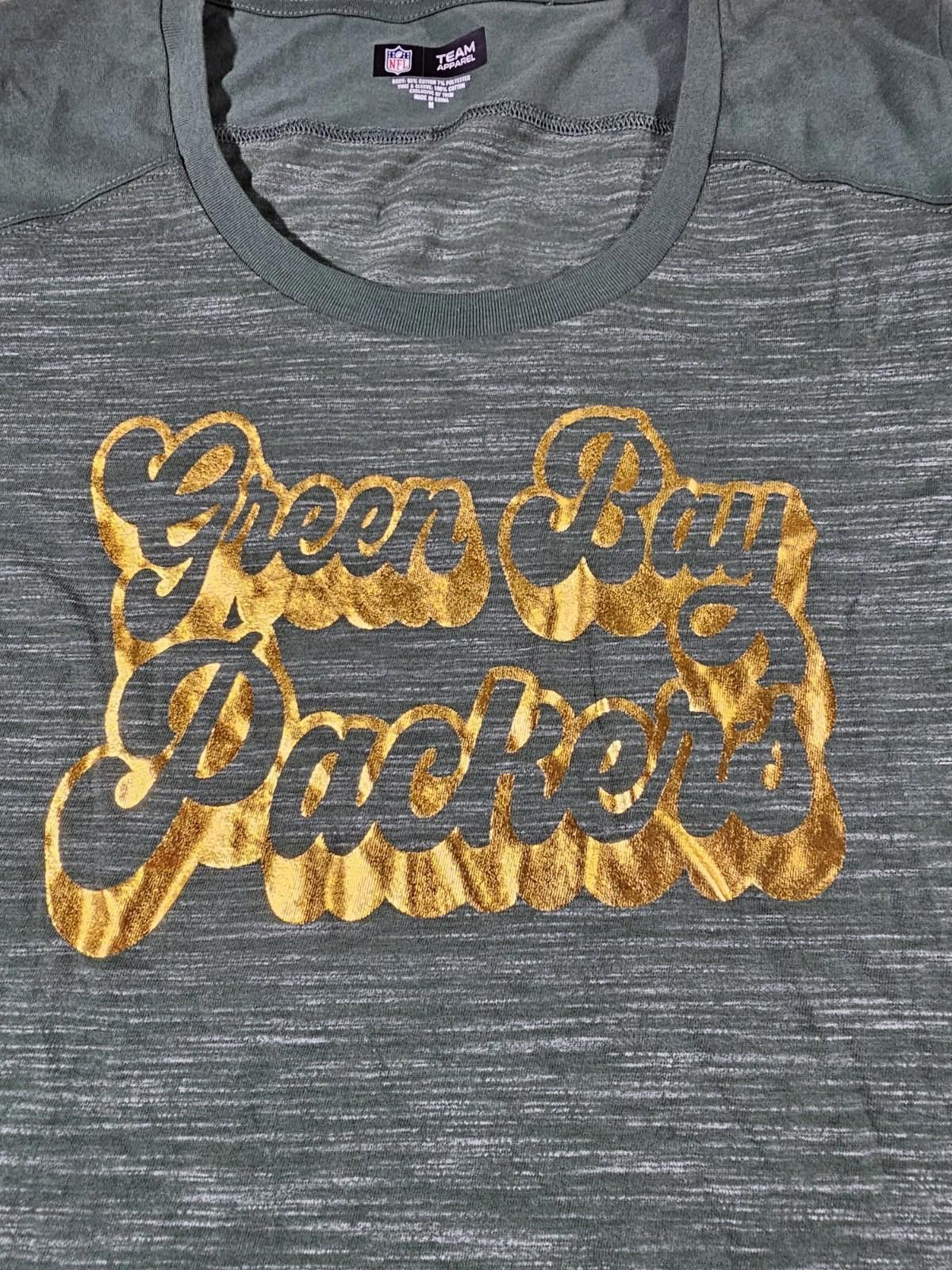 New Era Nfl Team Apparel Green Bay Packers Womens M New ERA Tshirt Size ONE SIZE - 3 Thumbnail
