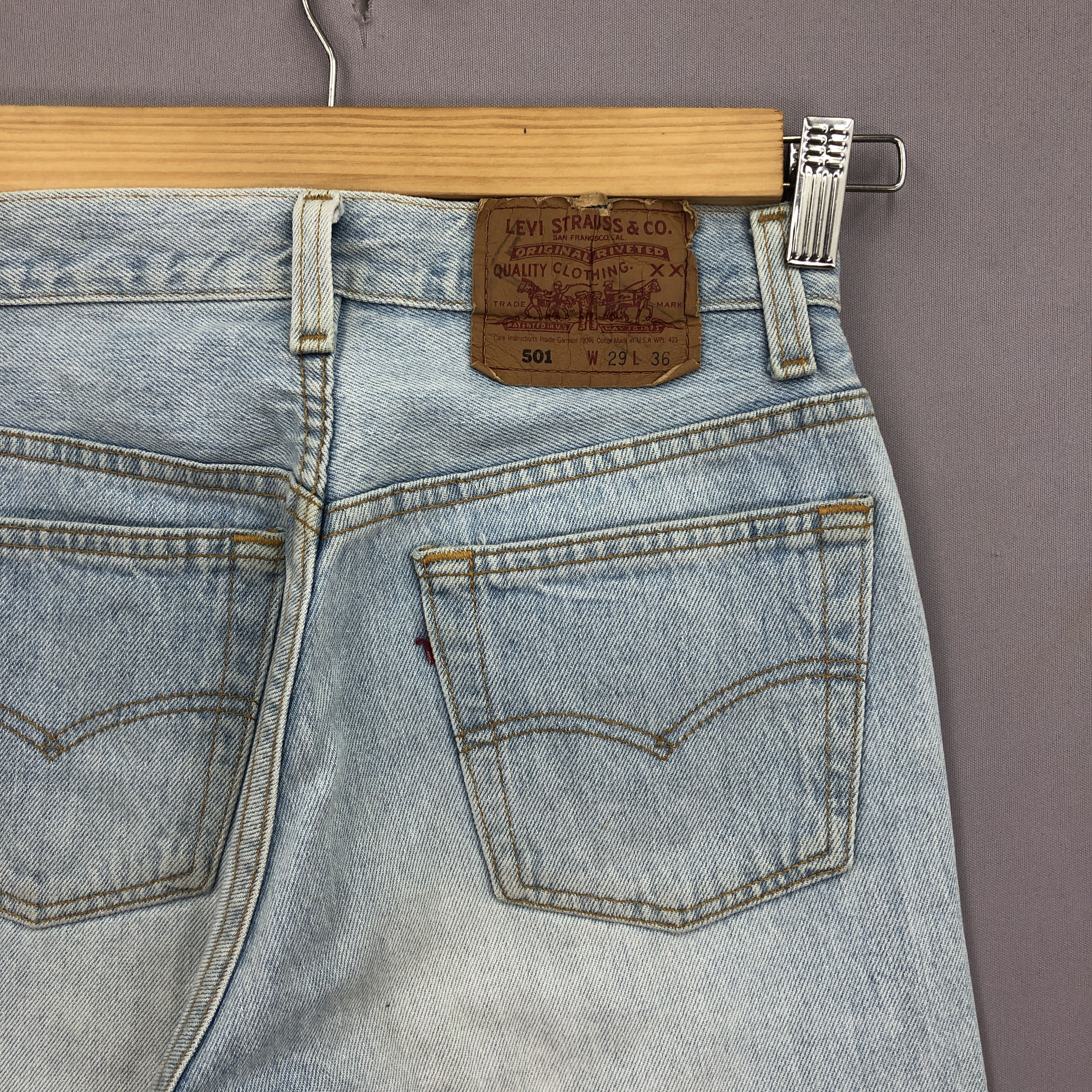 Levi's Vintage 90s Levis 501 Light Wash Jeans Faded Denim GF30285 Size 26" / US 2 / IT 38 - 5 Thumbnail