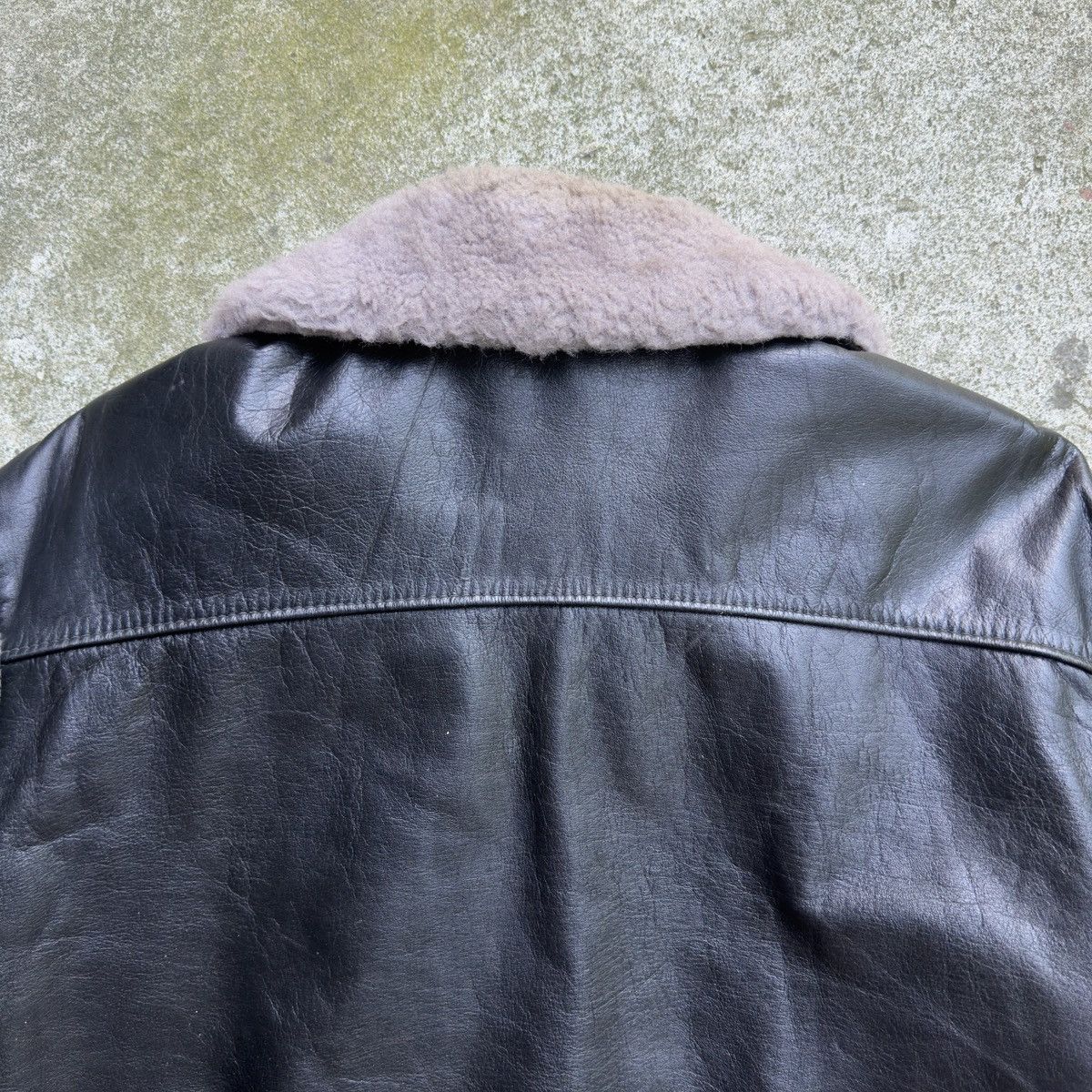 Vintage 40s 50s Leather Horsehide Shearling Jacket ERD Grunge Size US L / EU 52-54 / 3 - 24 Thumbnail