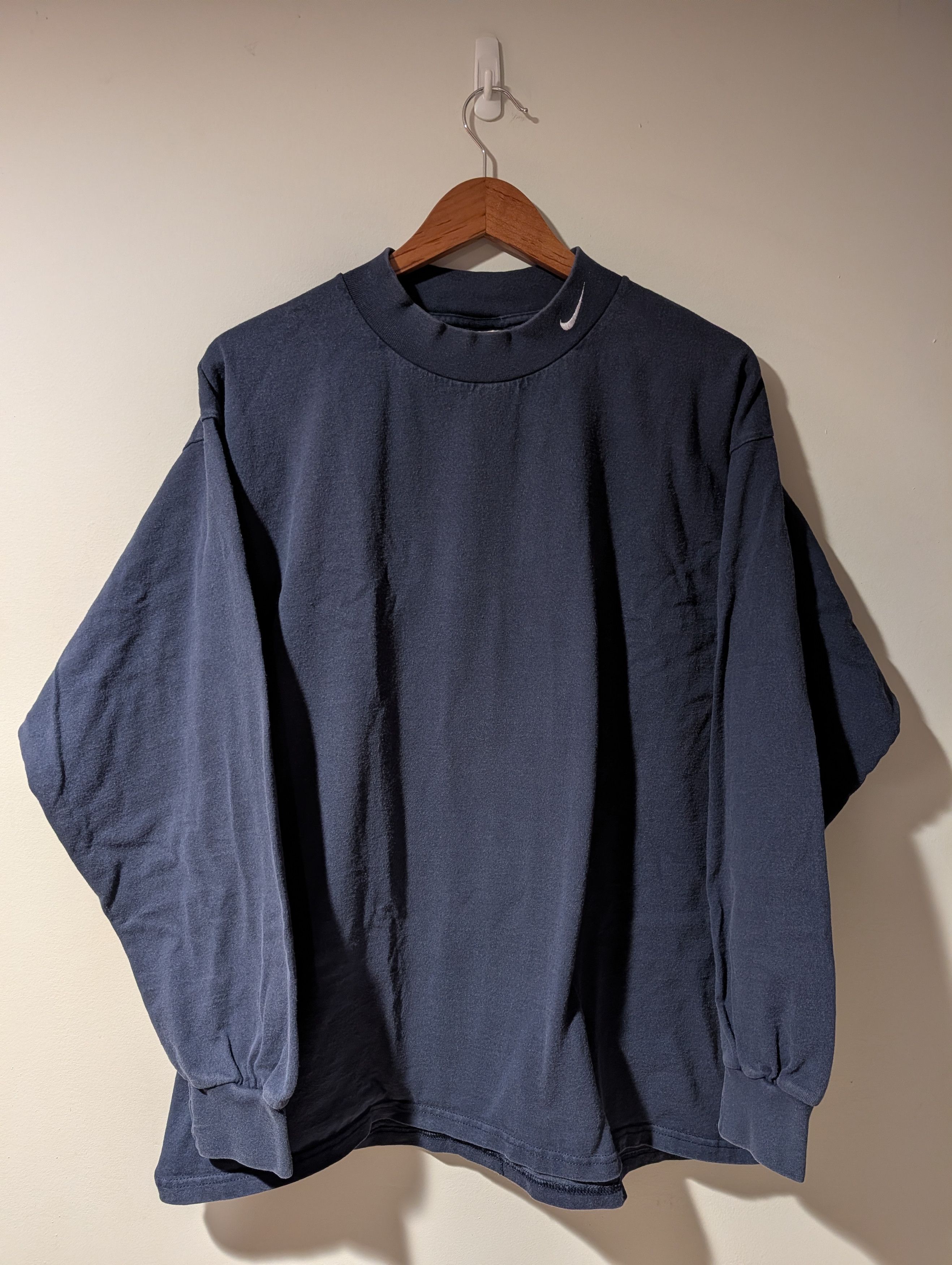 Nike Vintage 90s Nike Swoosh Mock Neck Long Sleeve Shirt Men's XL Size US XL / EU 56 / 4 - 1 Thumbnail