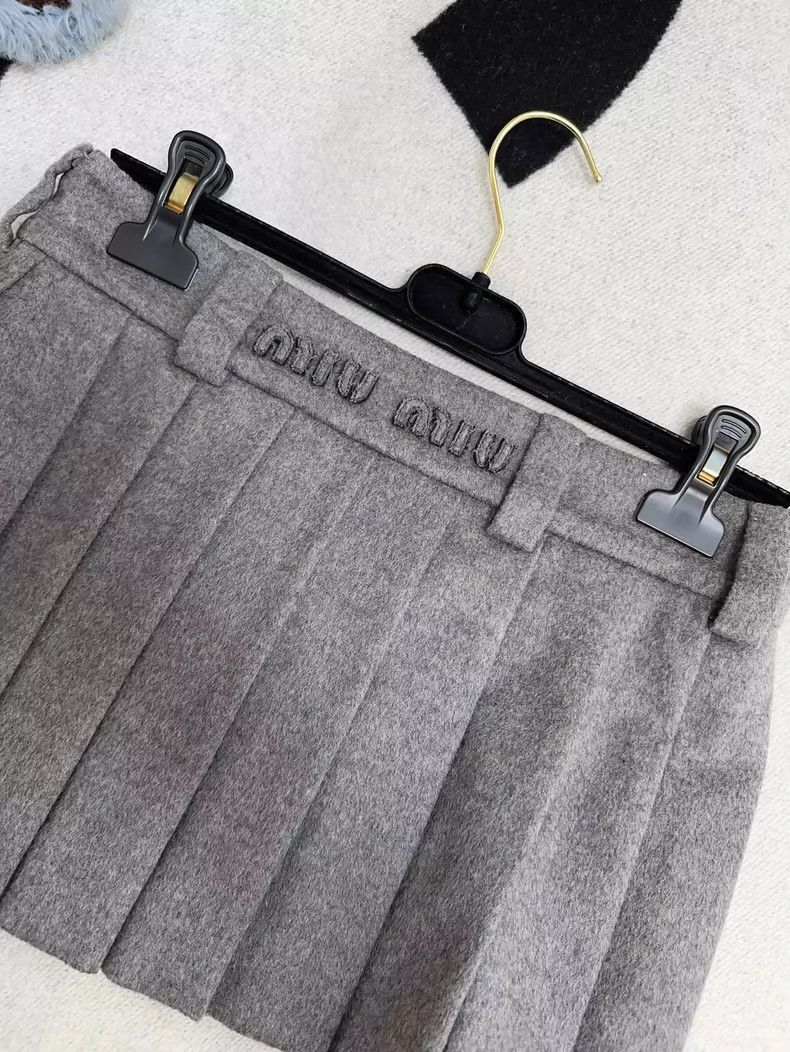 Prada Gray Cashmere Lettered Skirt Limited Japan Edition-2506 Size 35" - 3 Thumbnail